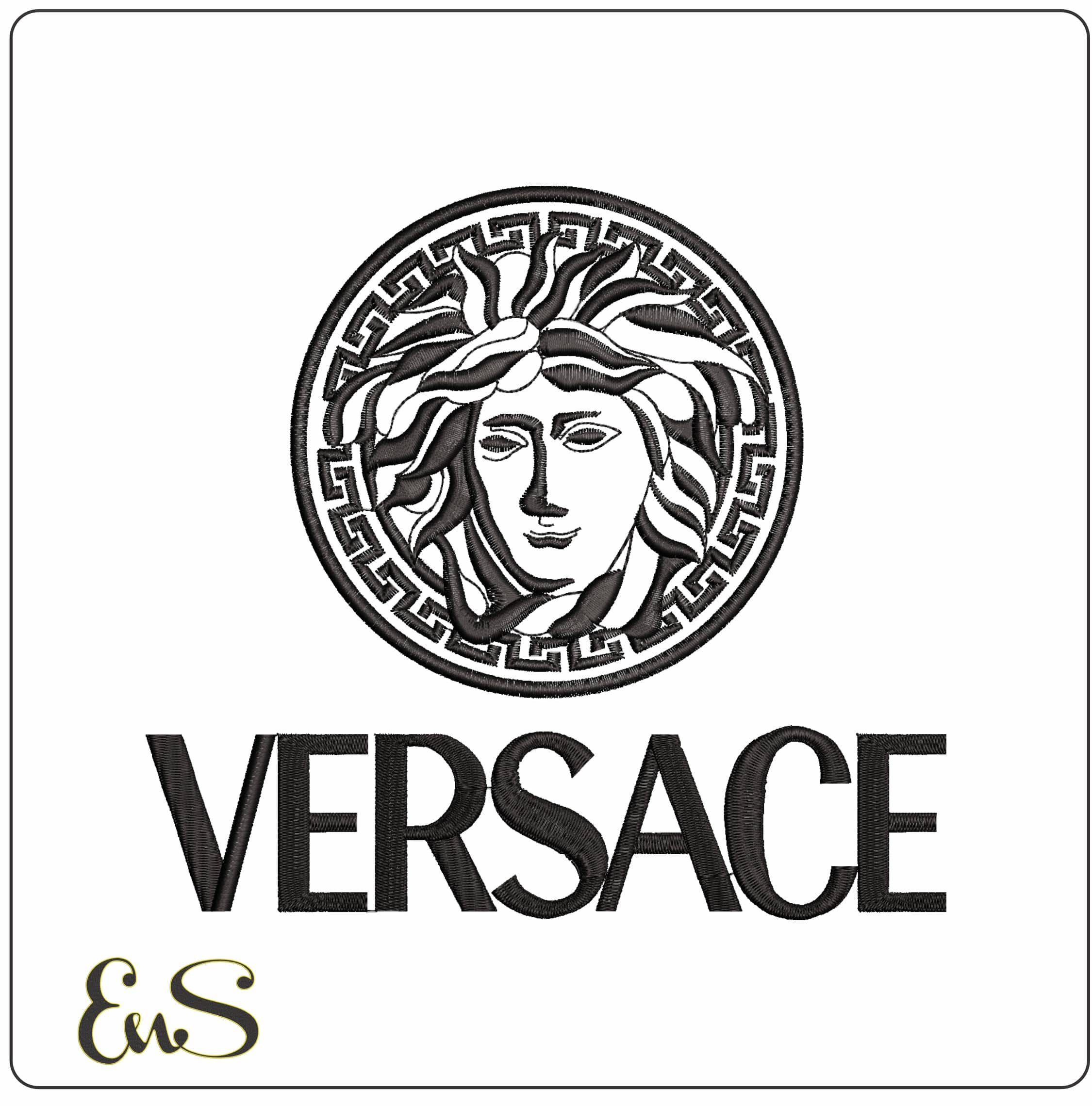 Versace Logo- Elegant embroidery design file - instant download