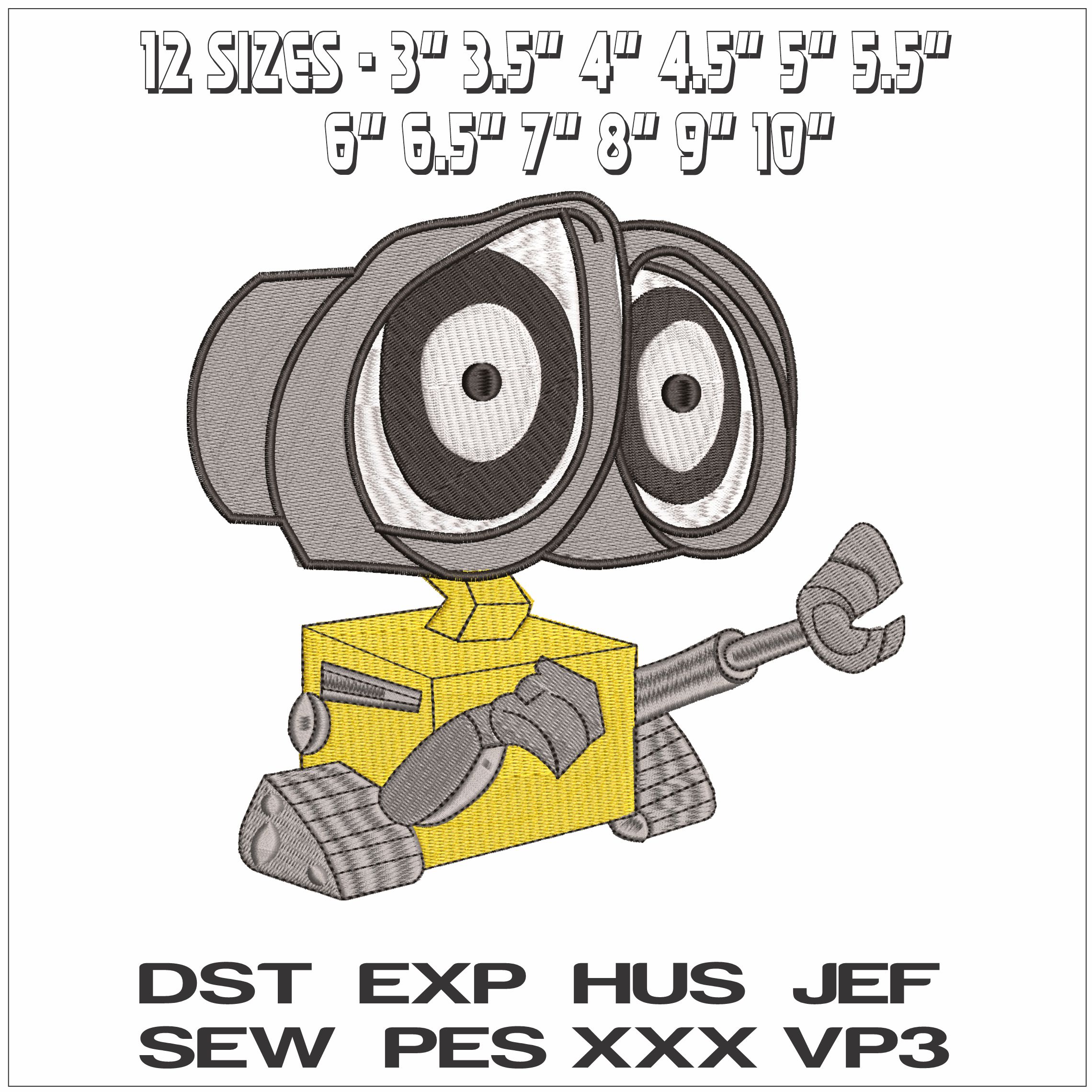Wall E- Elegant embroidery design file - instant download — view 2