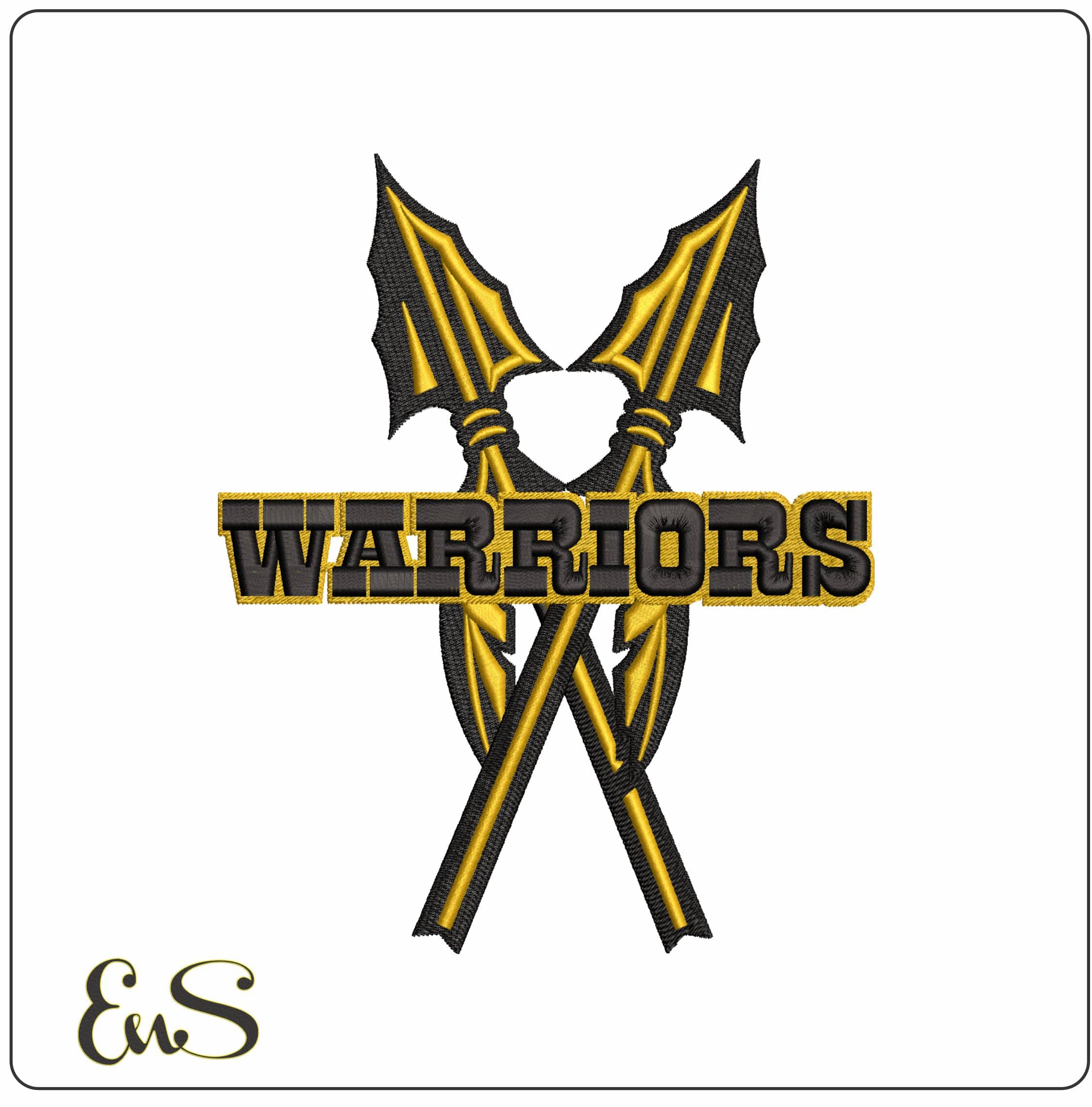 Warriors Cross Country- Elegant embroidery design file - instant download