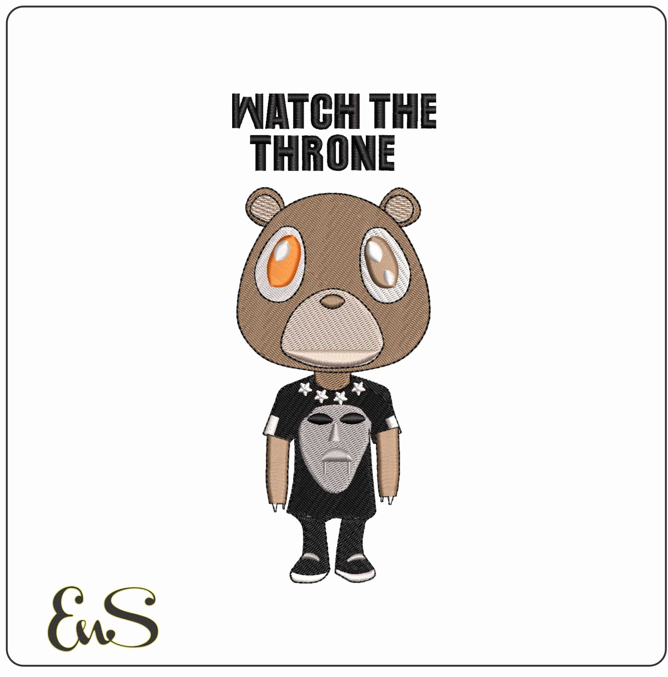 Watch the Throne Kanye West Yeeze Designs- Elegant embroidery design file - instant download