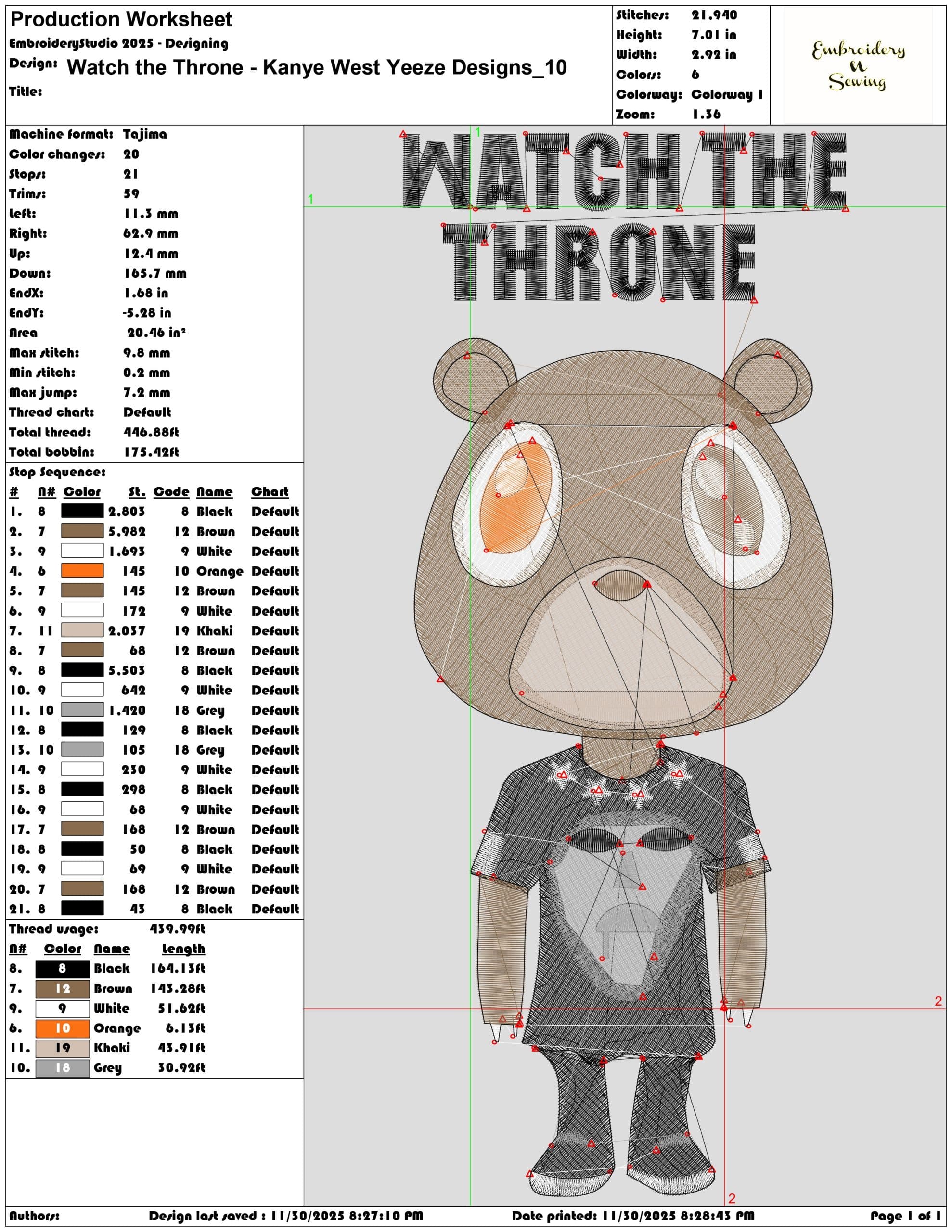 Watch the Throne Kanye West Yeeze Designs- Elegant embroidery design file - instant download — view 3