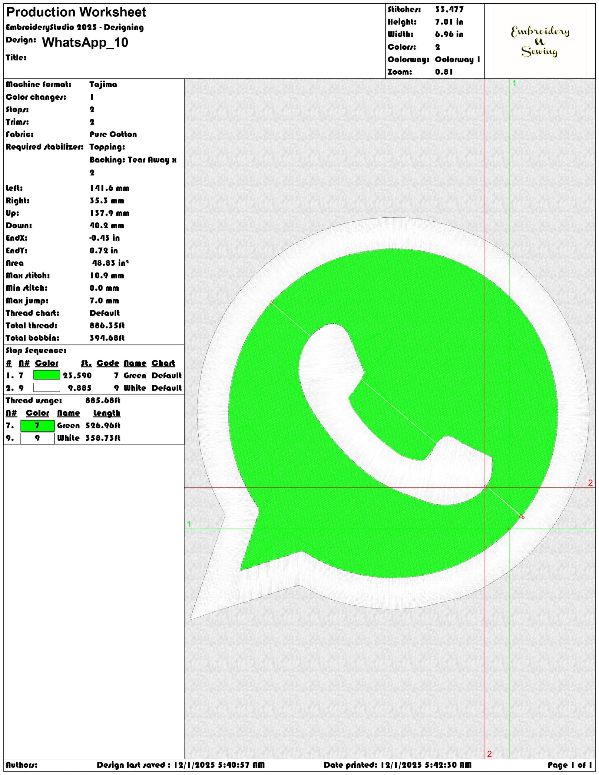 WhatsApp- Elegant embroidery design file - instant download — view 3