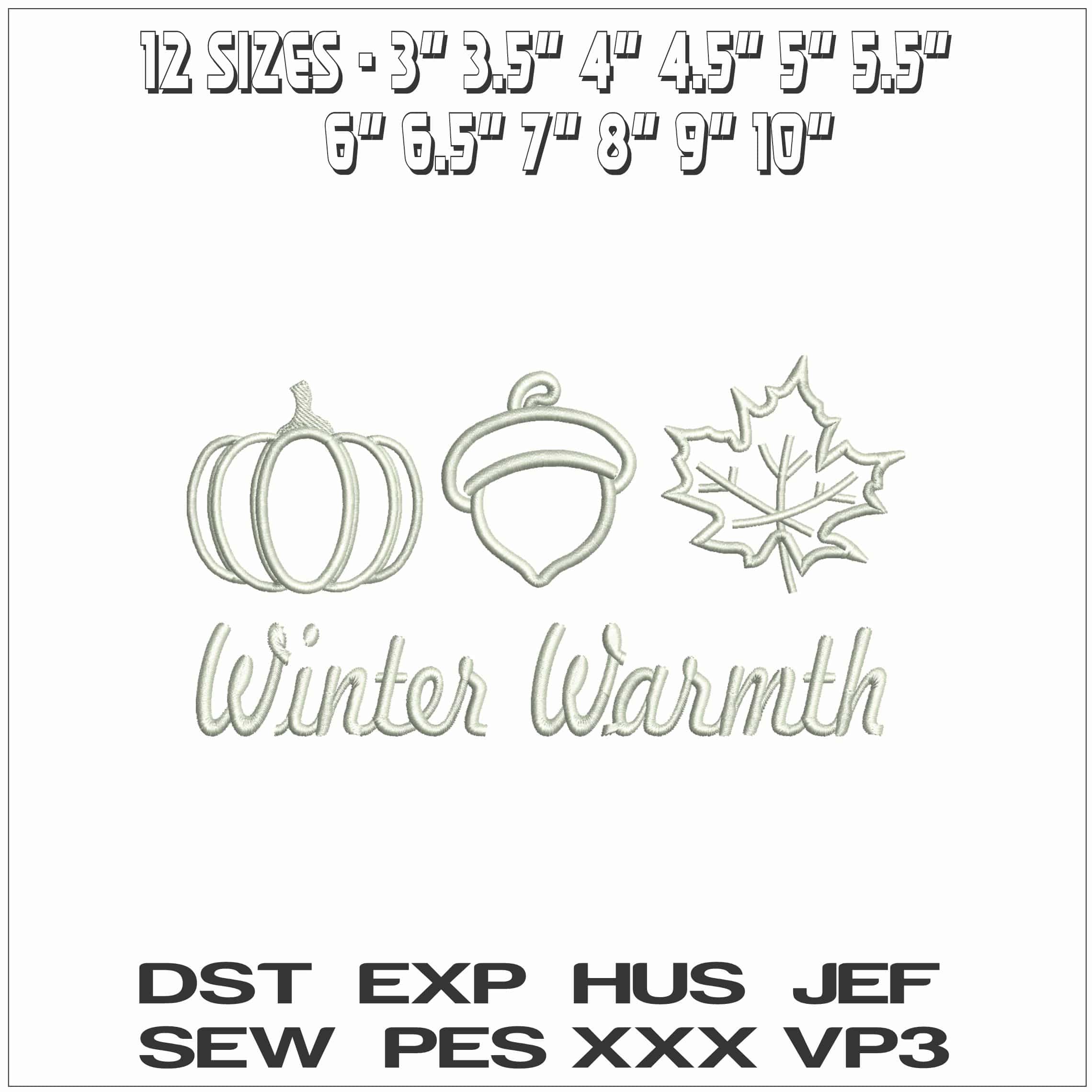 Winter Warmth- Elegant embroidery design file - instant download — view 2