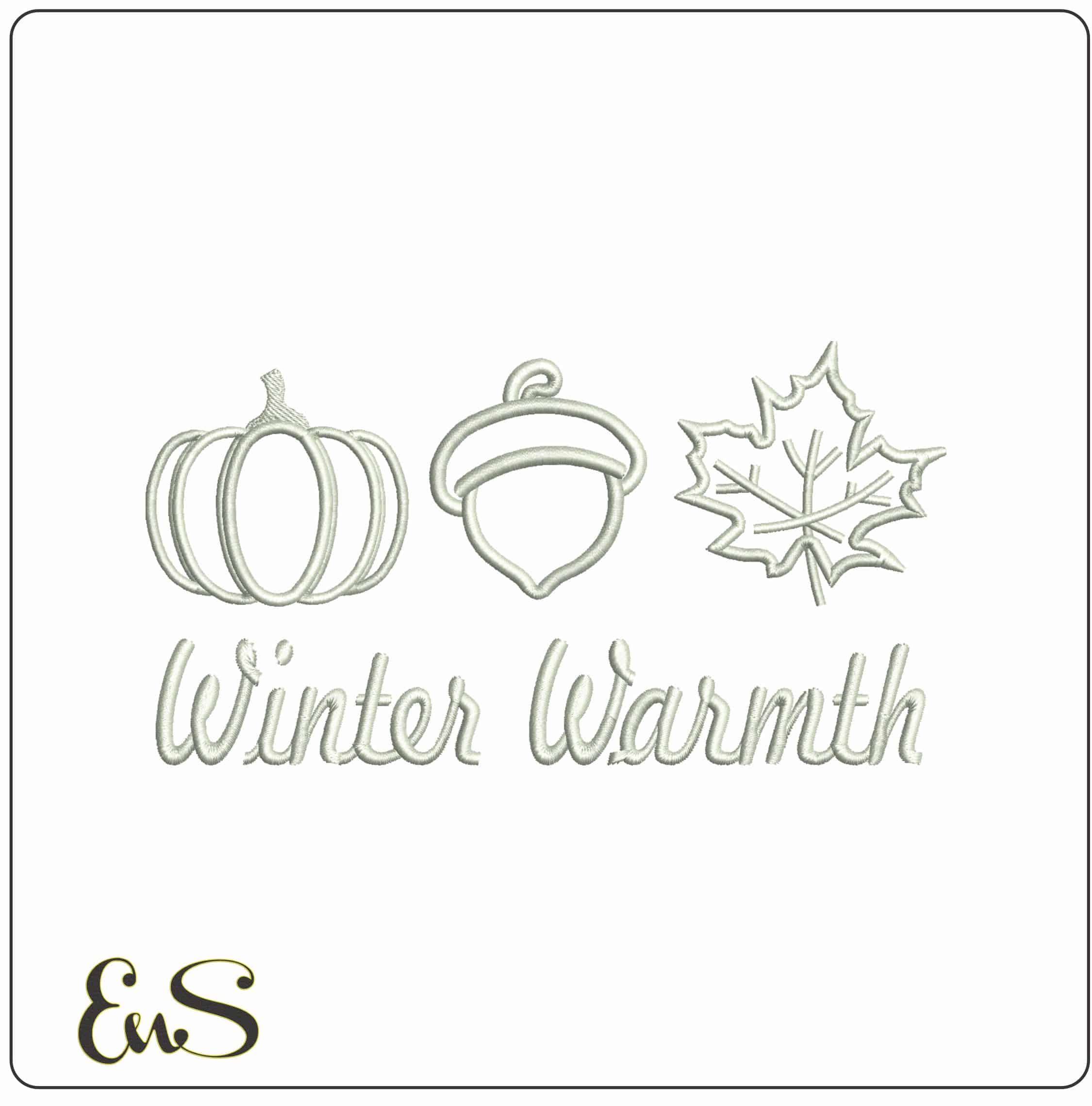 Winter Warmth- Elegant embroidery design file - instant download