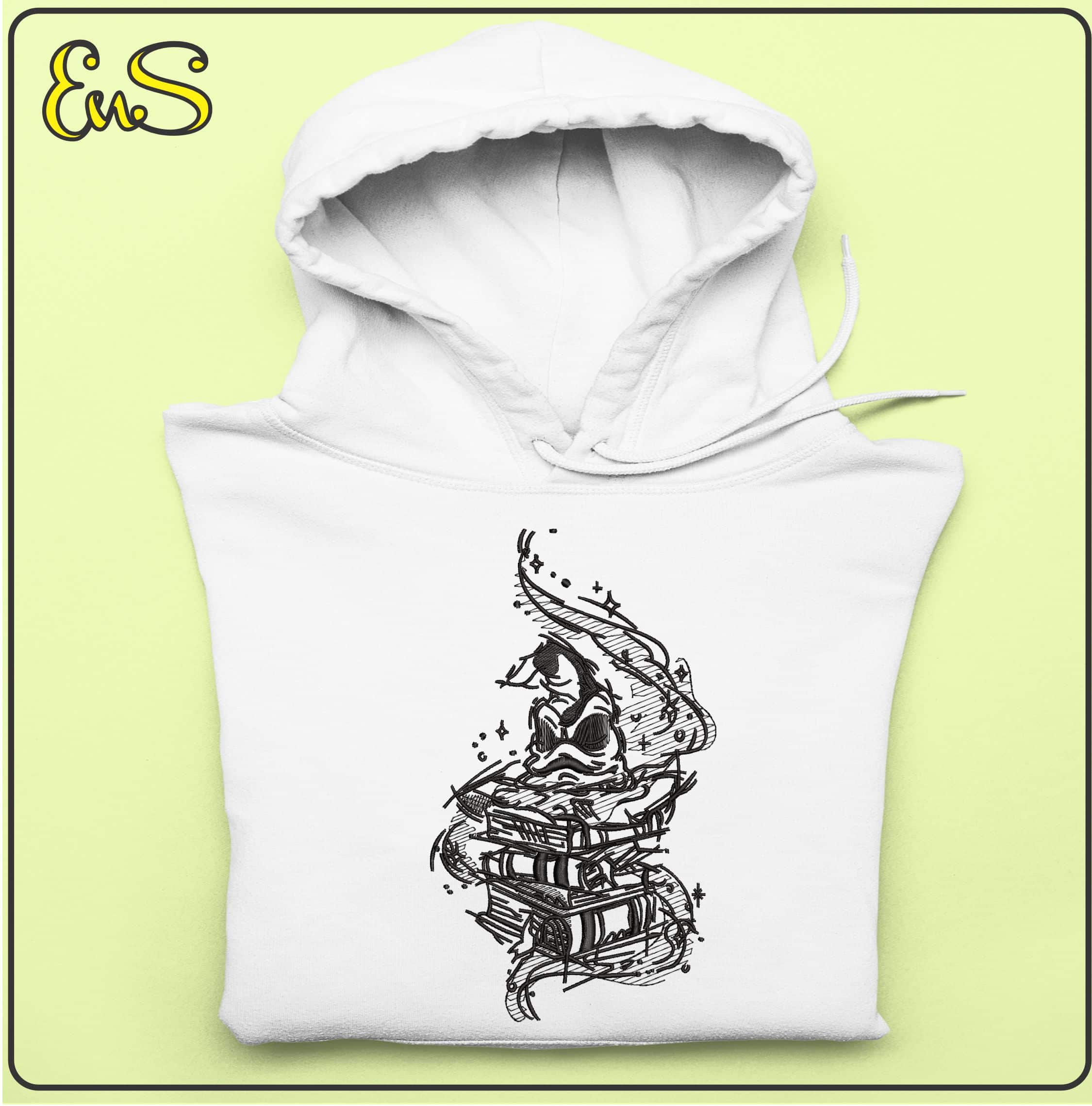 Wizard Hat on Spell Books- Elegant embroidery design file - instant download — view 4