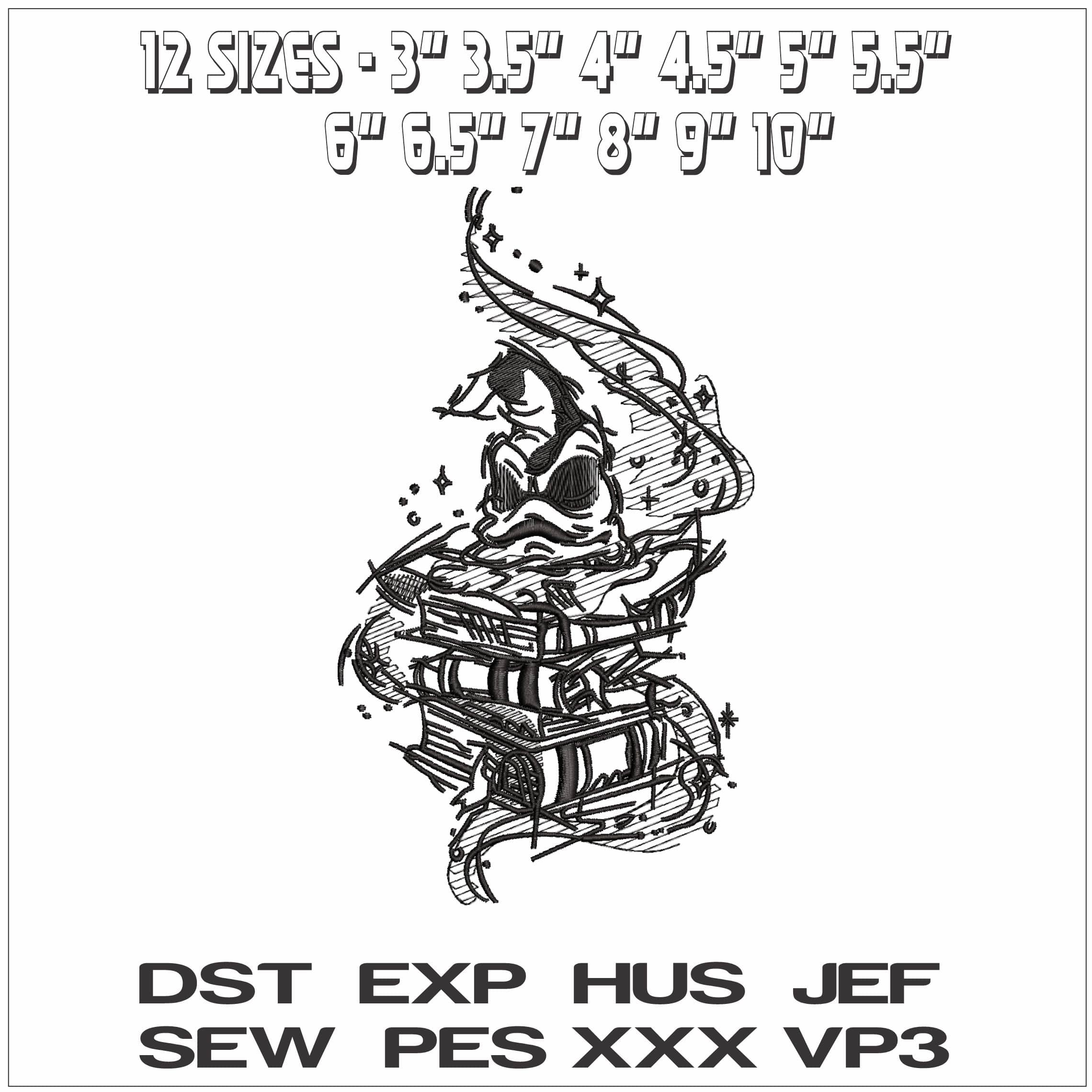 Wizard Hat on Spell Books- Elegant embroidery design file - instant download — view 2