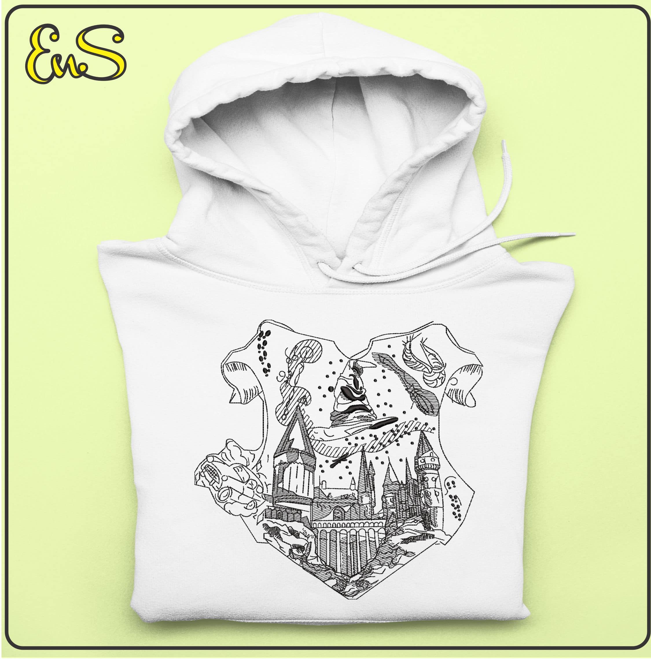 Wizard Shield Castle Hat Car- Elegant embroidery design file - instant download — view 4
