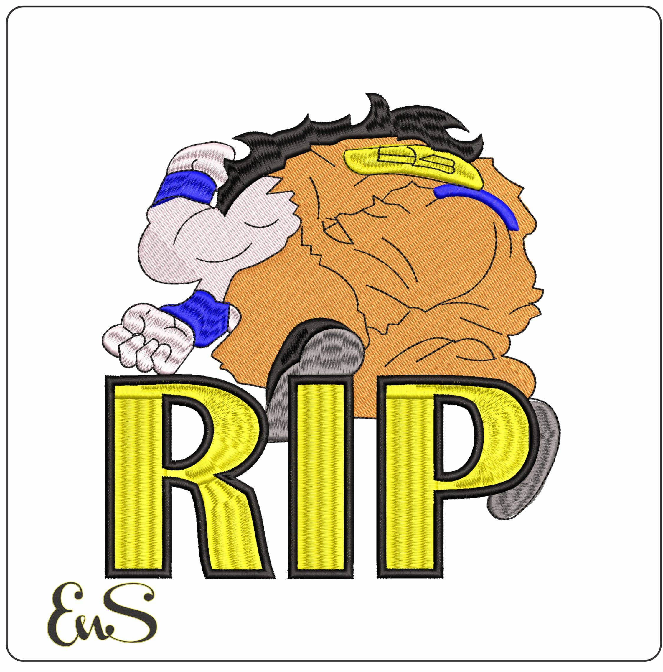 Yamcha Dead RIP Dragon Ball Anime- Elegant embroidery design file - instant download
