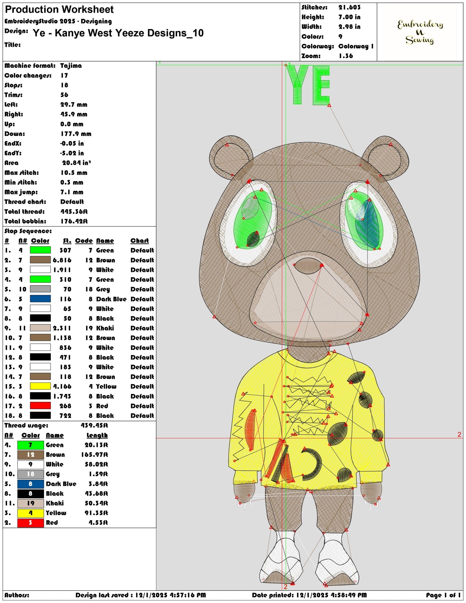 Ye Kanye West Yeeze Designs- Elegant embroidery design file - instant download — view 3