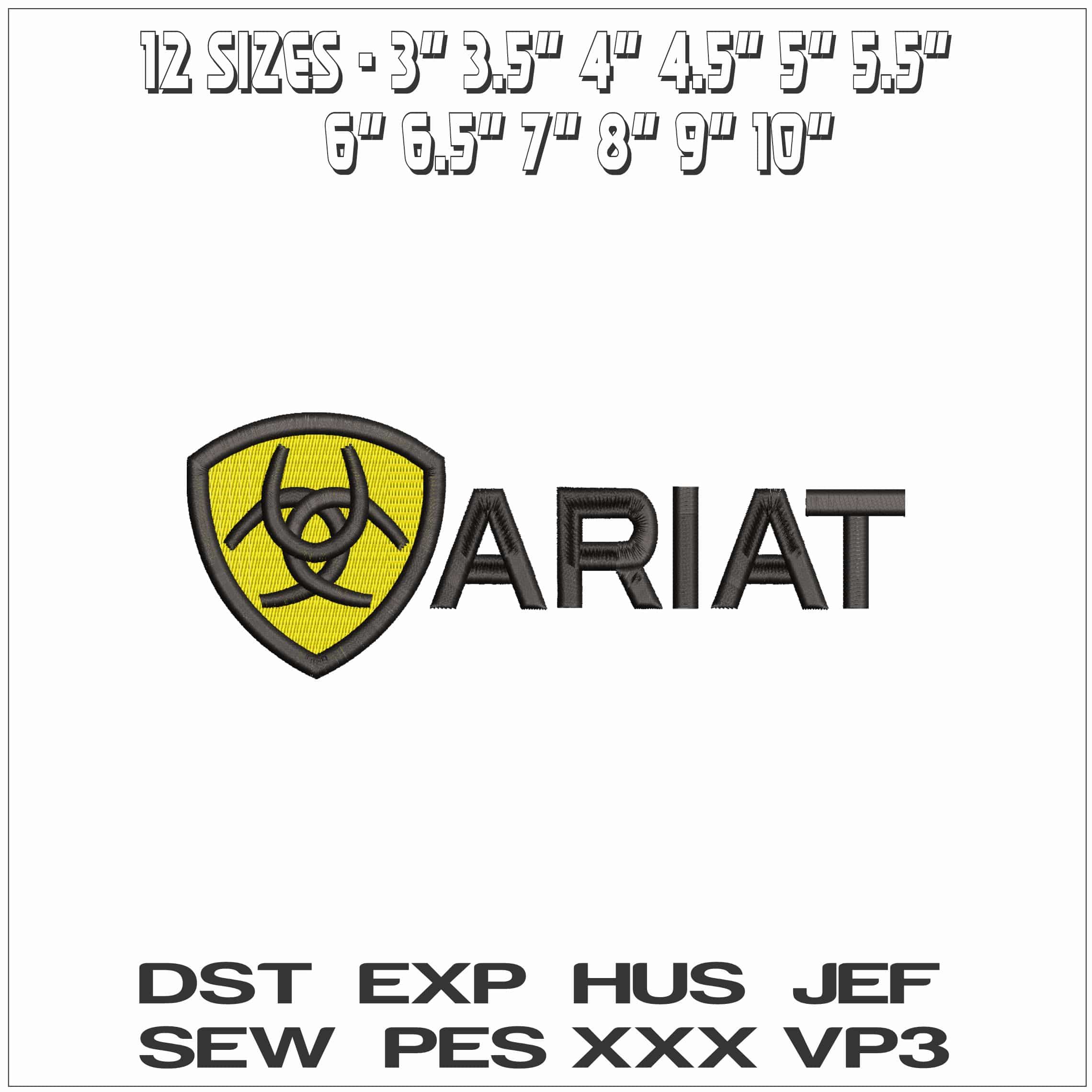 Yellow Ariat Emblem- Elegant embroidery design file - instant download — view 2