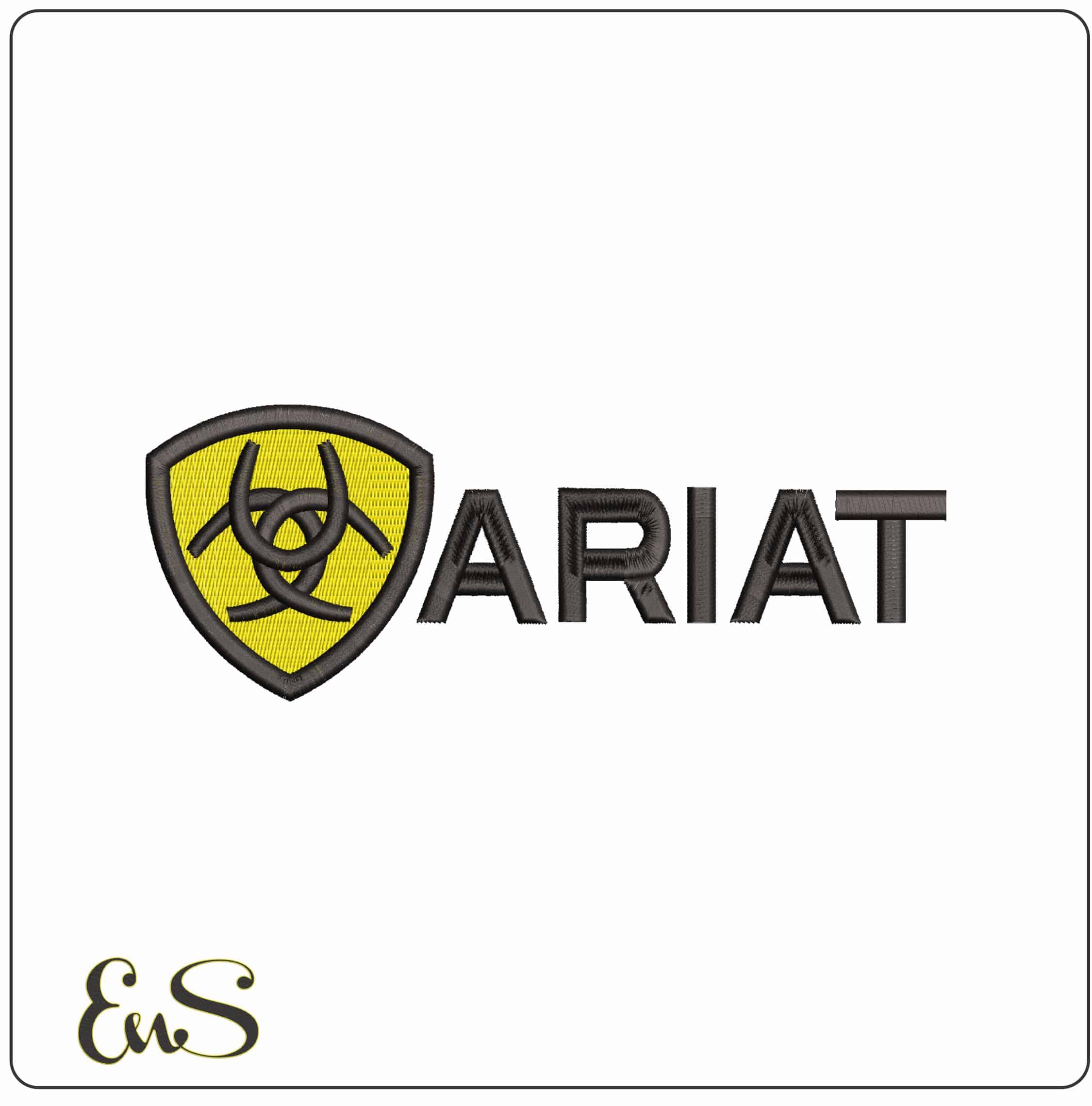 Yellow Ariat Emblem- Elegant embroidery design file - instant download