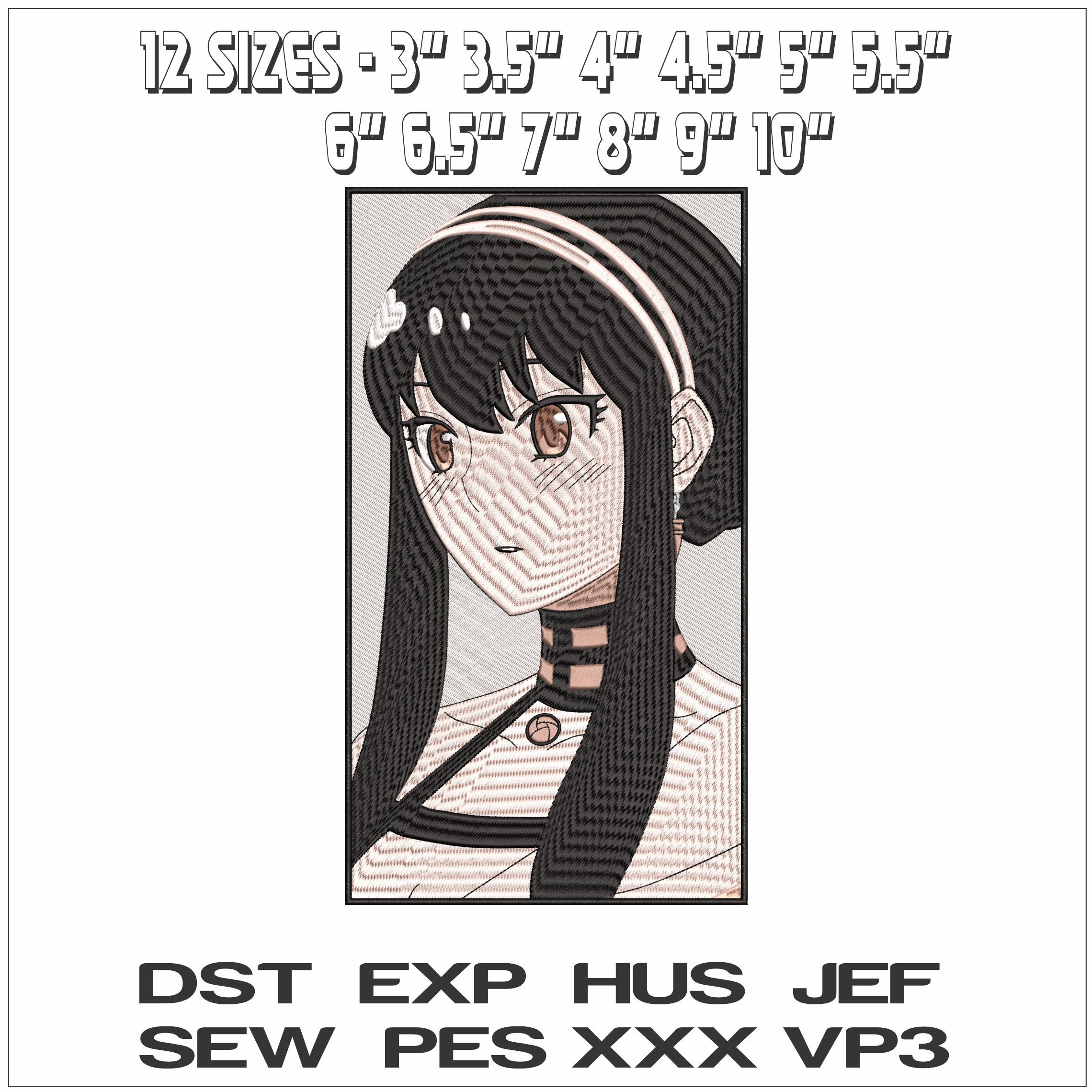 Yor Forger Spy X Family Anime- Elegant embroidery design file - instant download — view 2