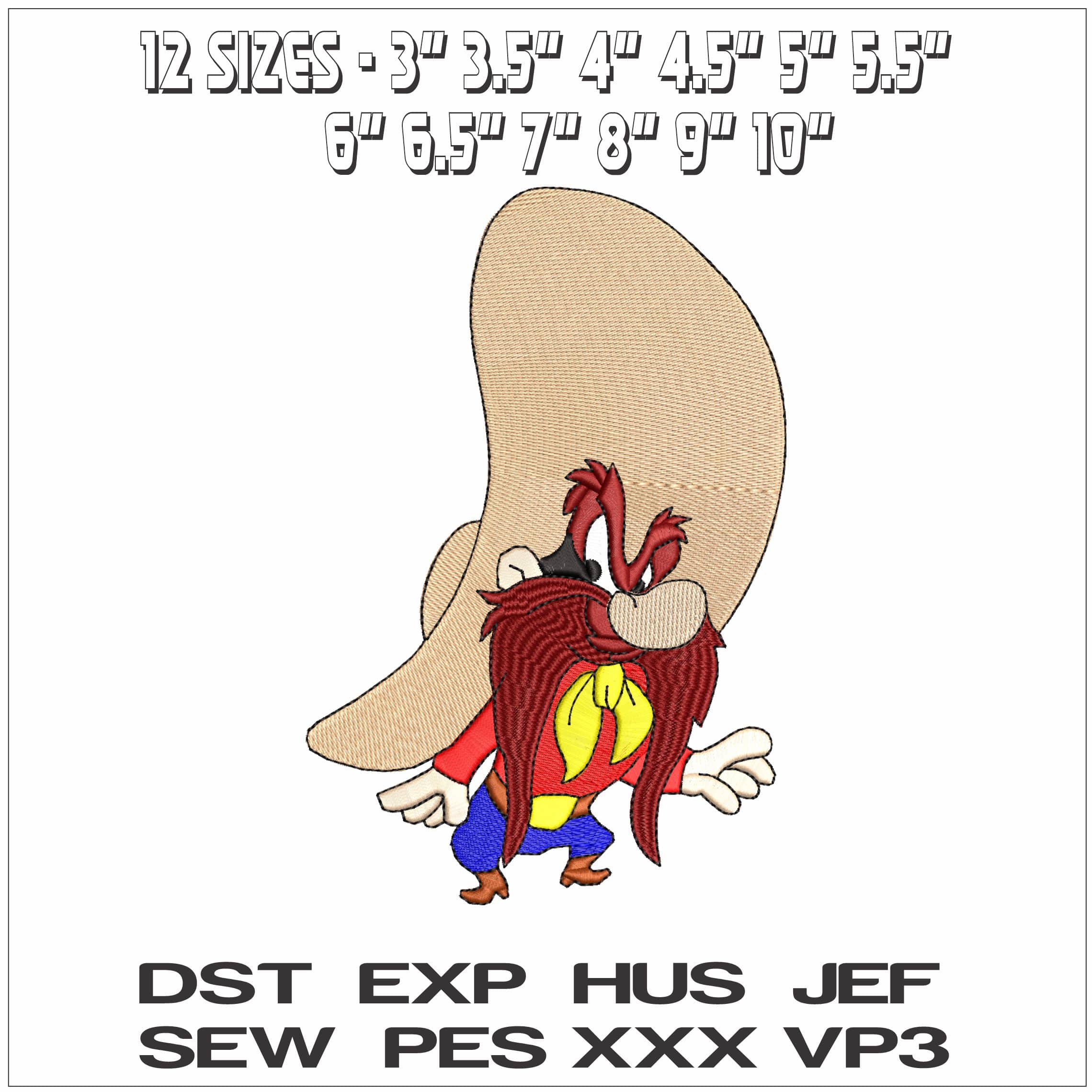 Yosemite Sam Looney Tunes- Elegant embroidery design file - instant download — view 2