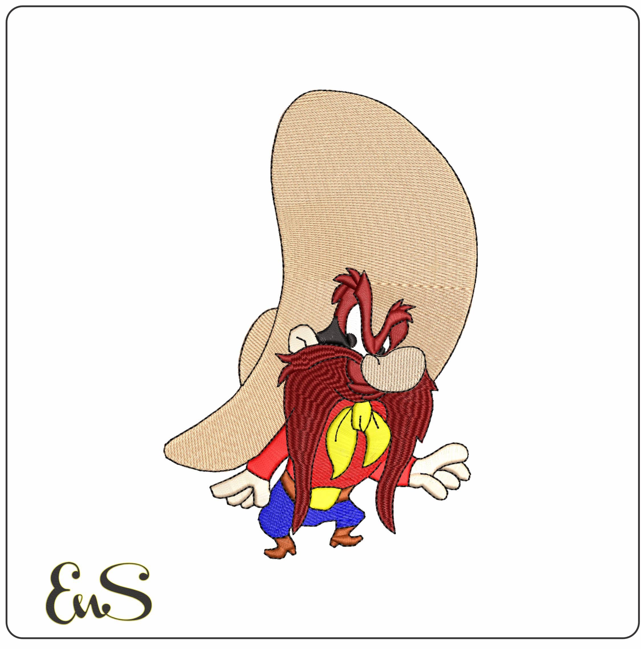 Yosemite Sam Looney Tunes- Elegant embroidery design file - instant download