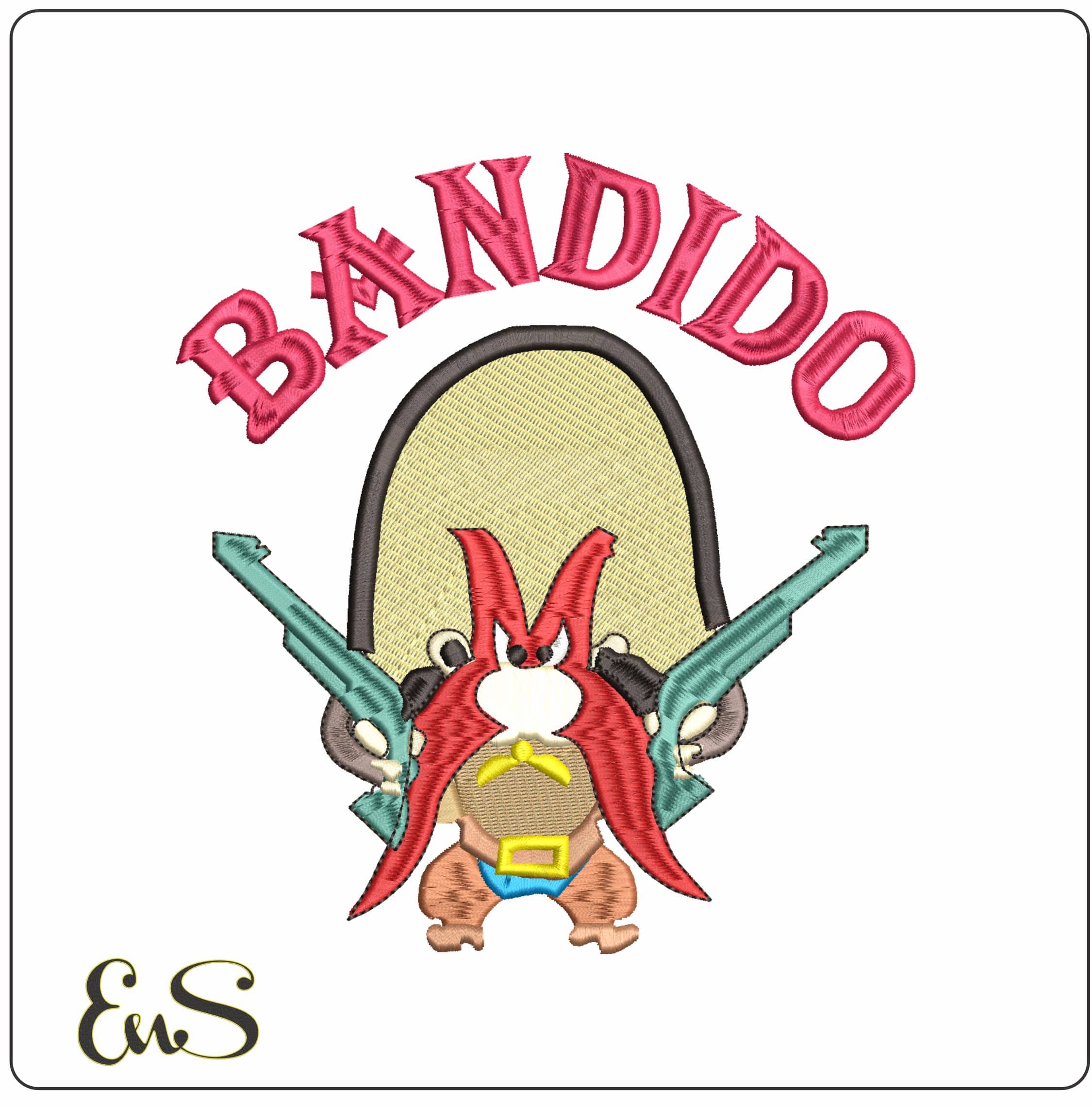 Yosemite Same Bandido Loony Tunes- Elegant embroidery design file - instant download