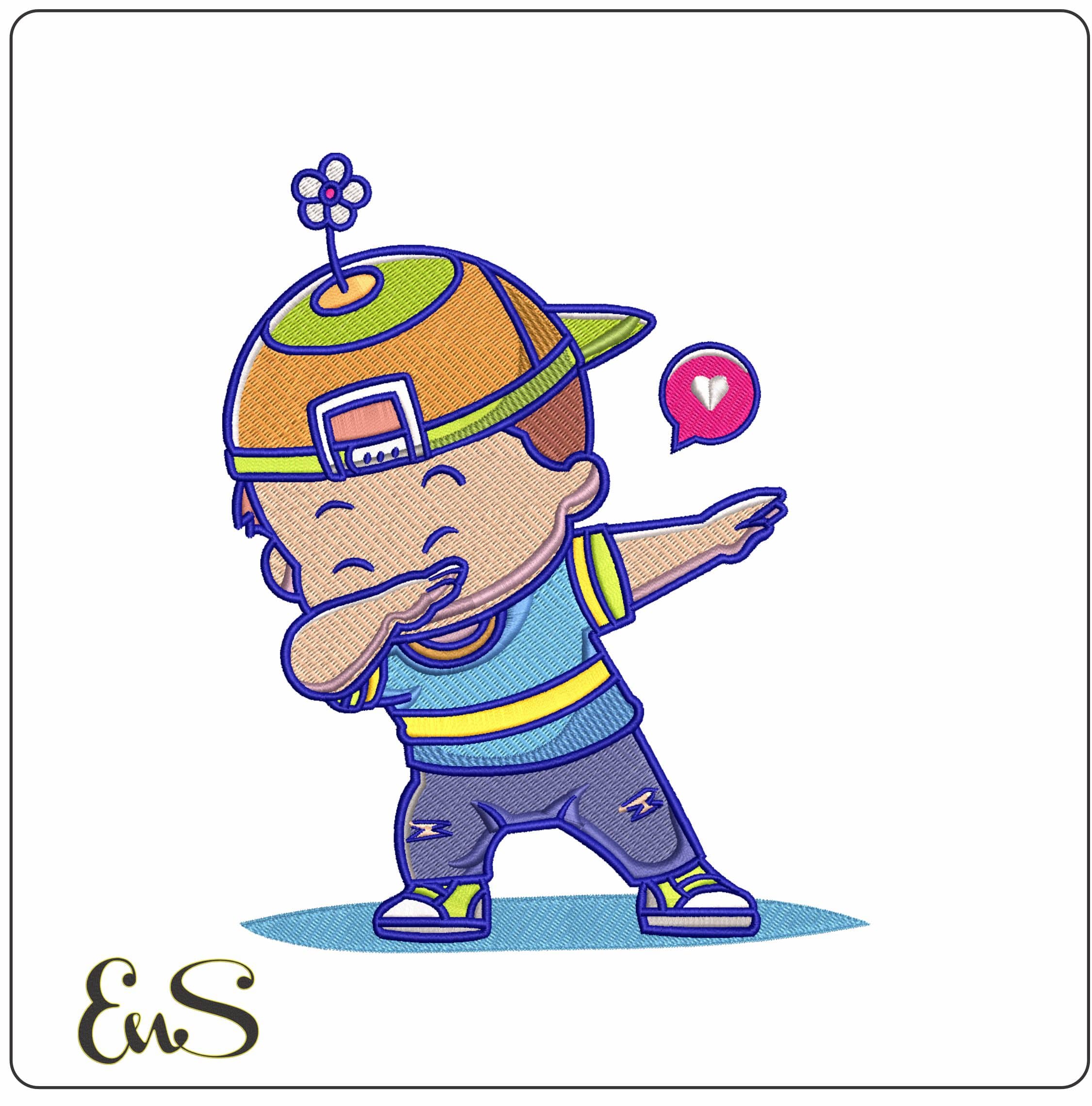 Young Boy dabbing- Elegant embroidery design file - instant download