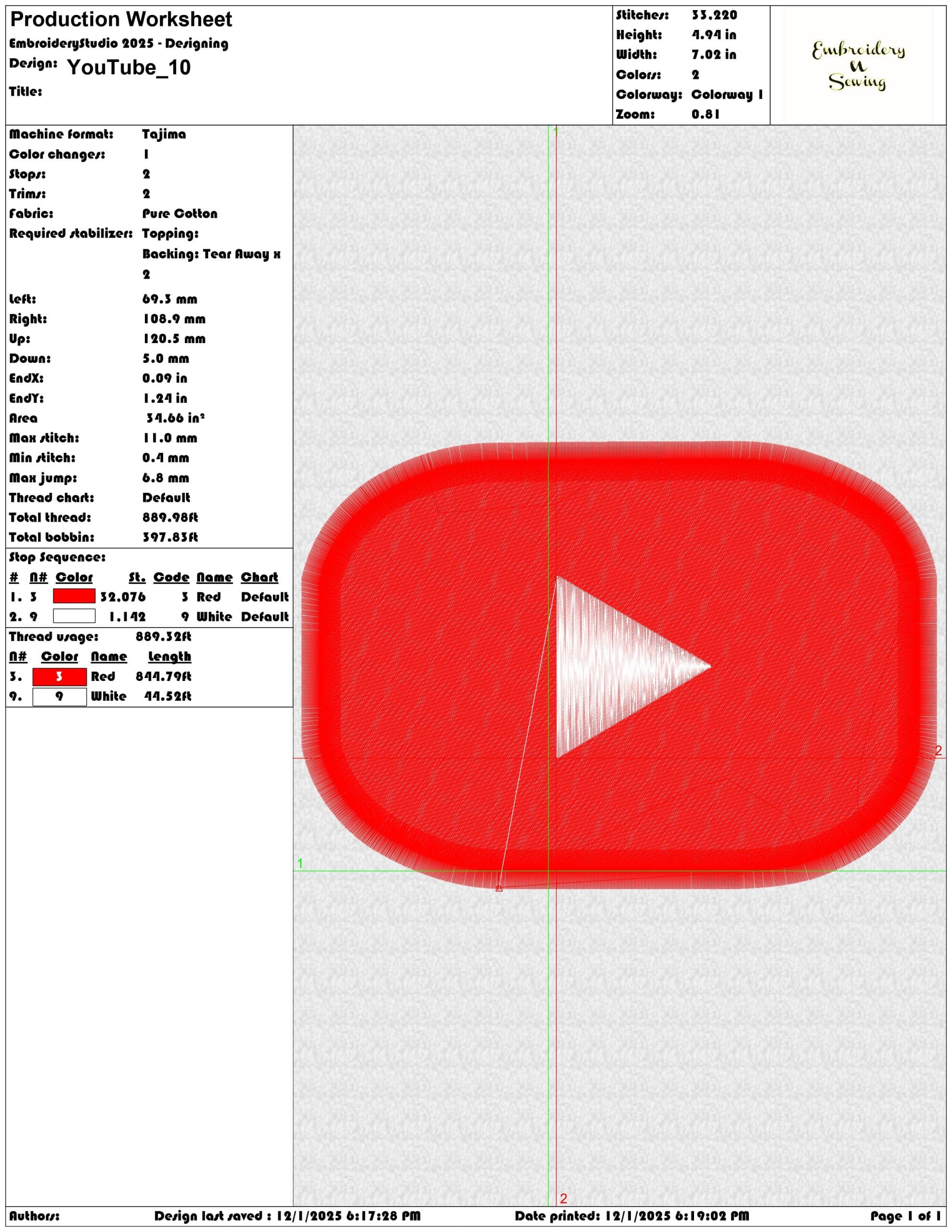 YouTube- Elegant embroidery design file - instant download — view 3