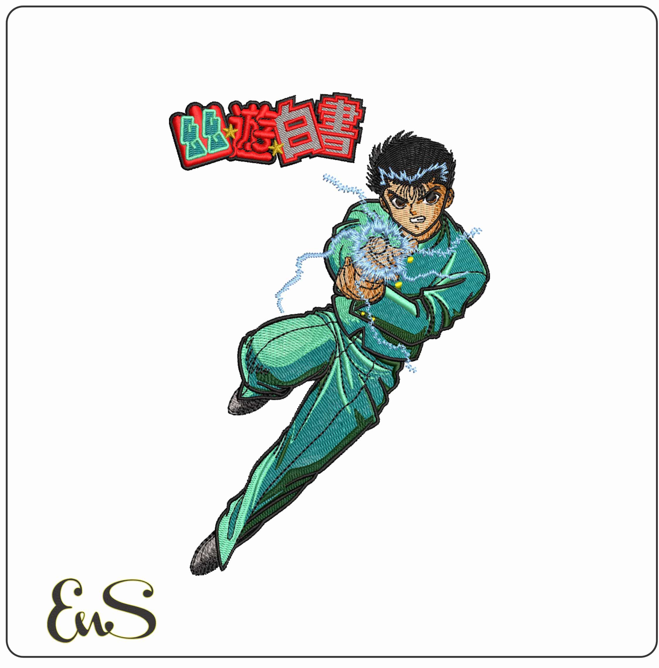 Yussuke Urameshi YuYu Hakusho Anime- Elegant embroidery design file - instant download