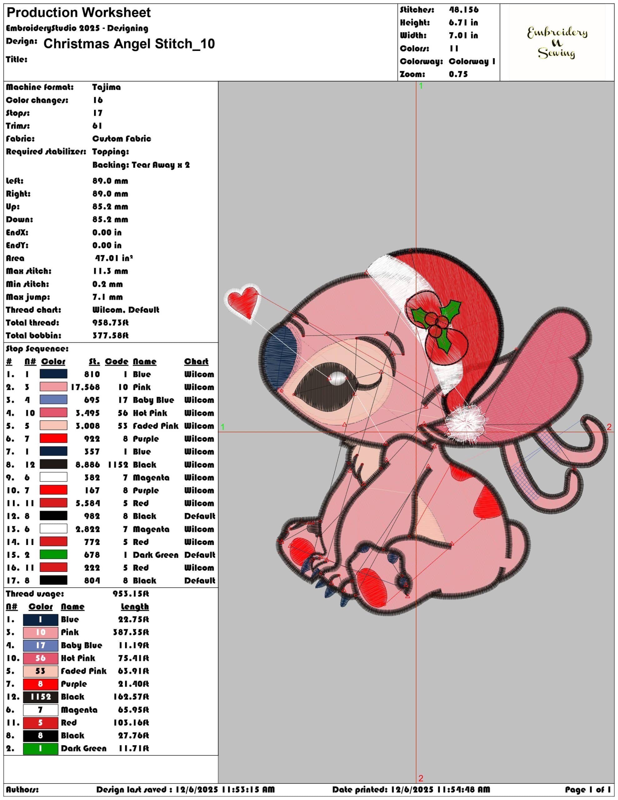 Christmas Angel Stitch- Elegant embroidery design file - instant download — view 3