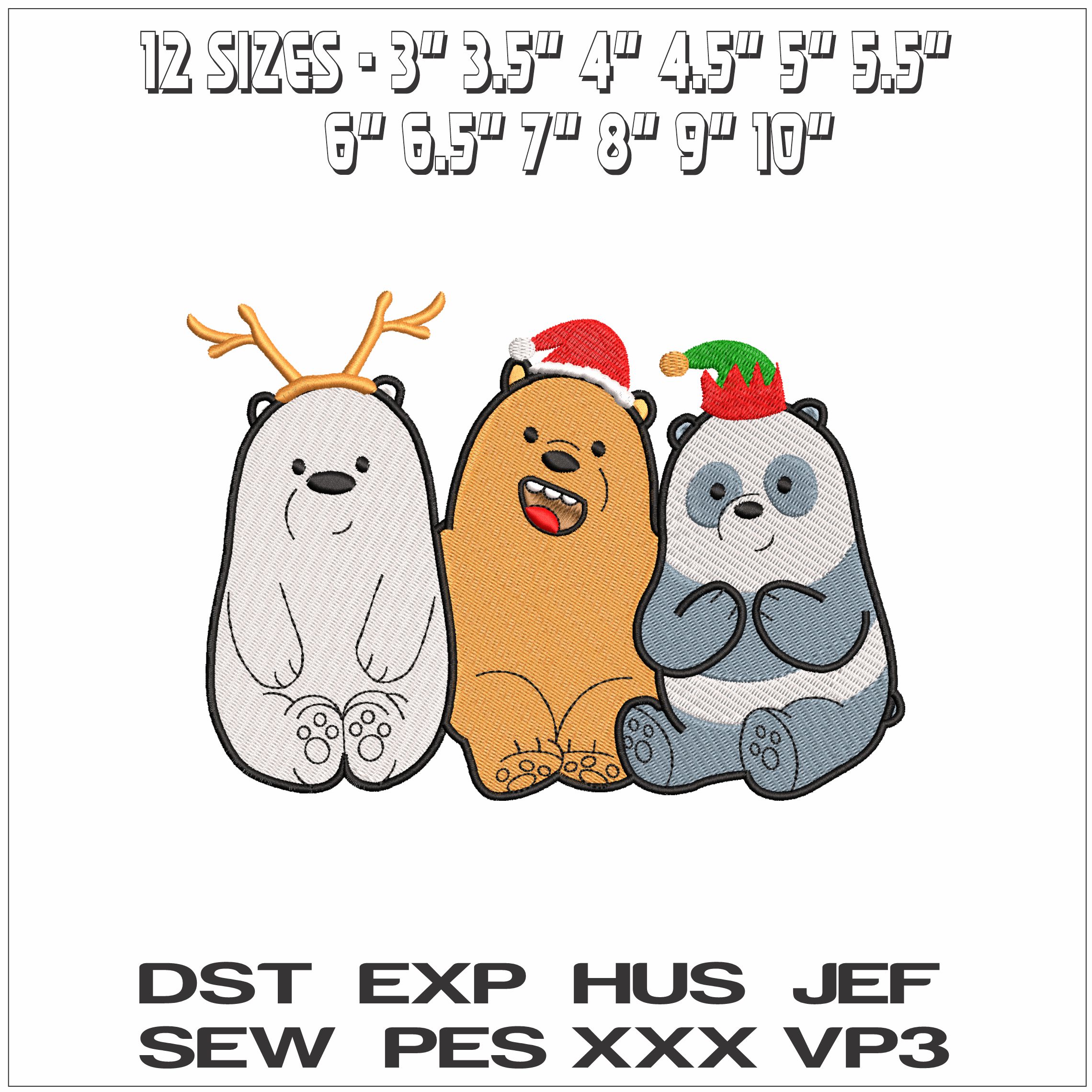 Christmas Bear- Elegant embroidery design file - instant download — view 2