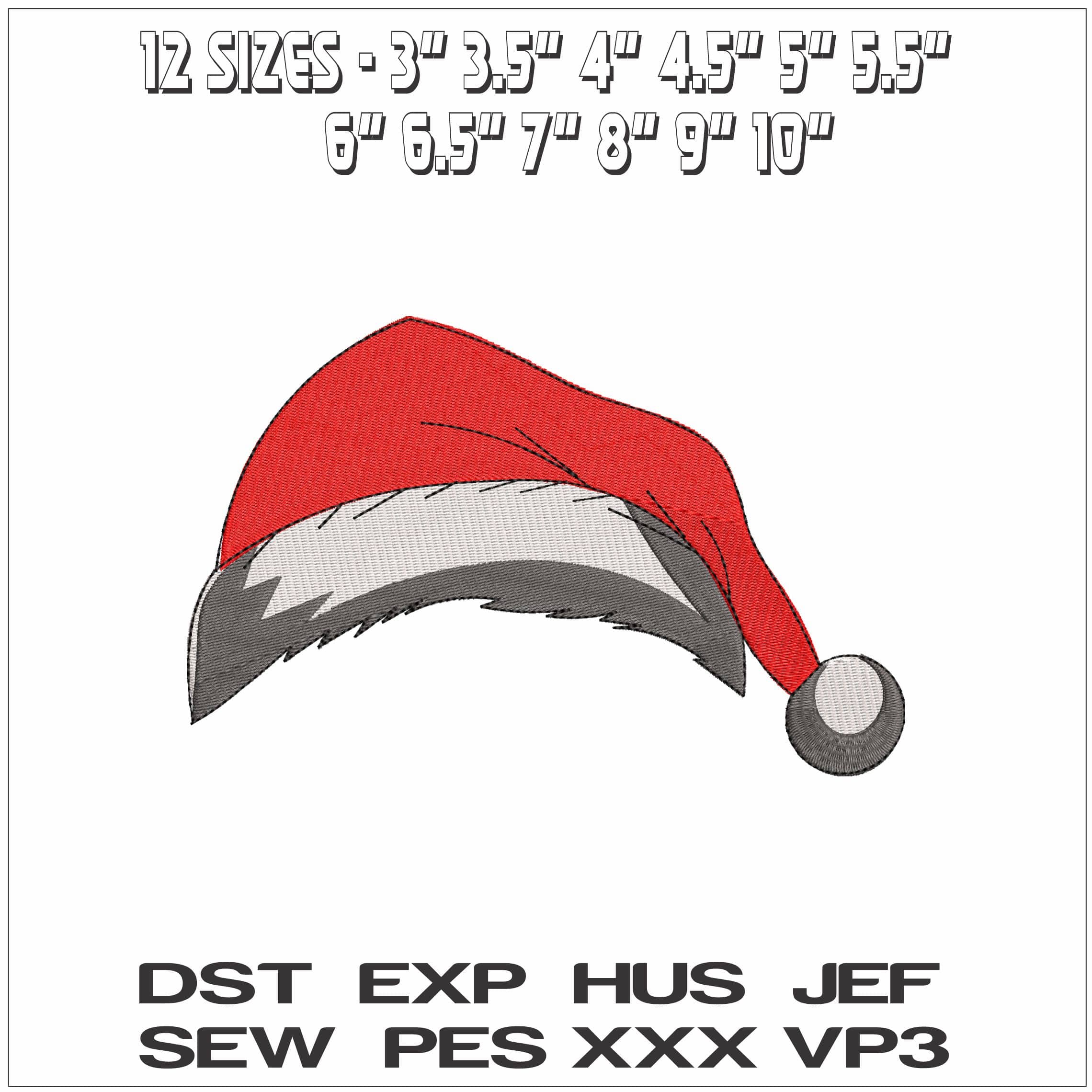 Christmas Hat- Elegant embroidery design file - instant download — view 2