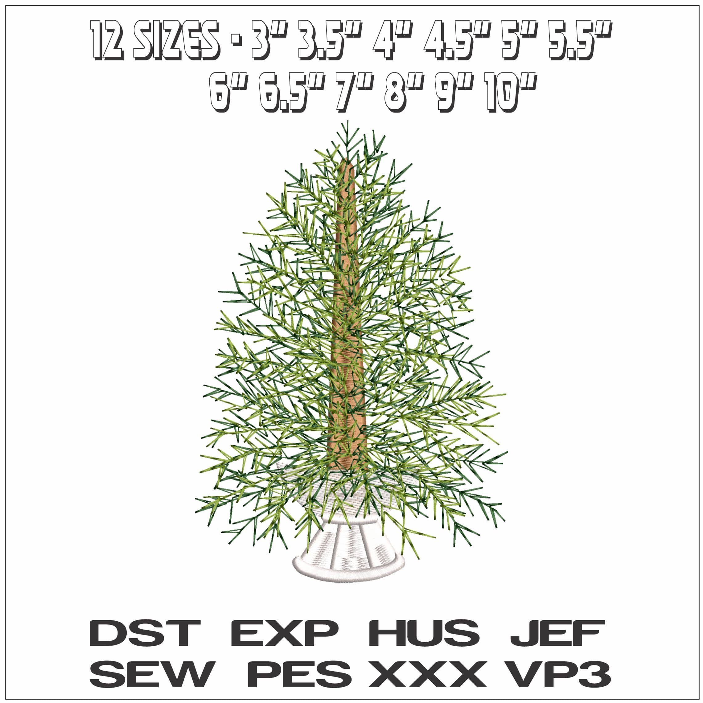 Christmas Tree ready for decoration- Elegant embroidery design file - instant download — view 2
