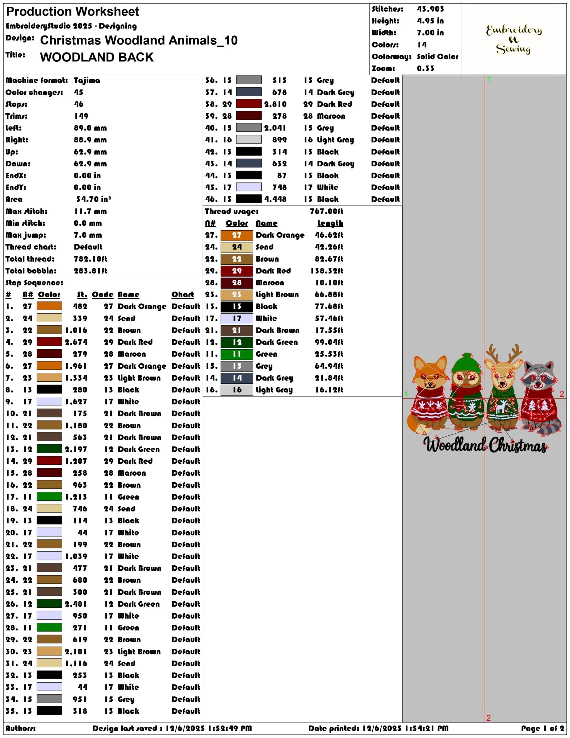 Christmas Woodland Animals- Elegant embroidery design file - instant download — view 3