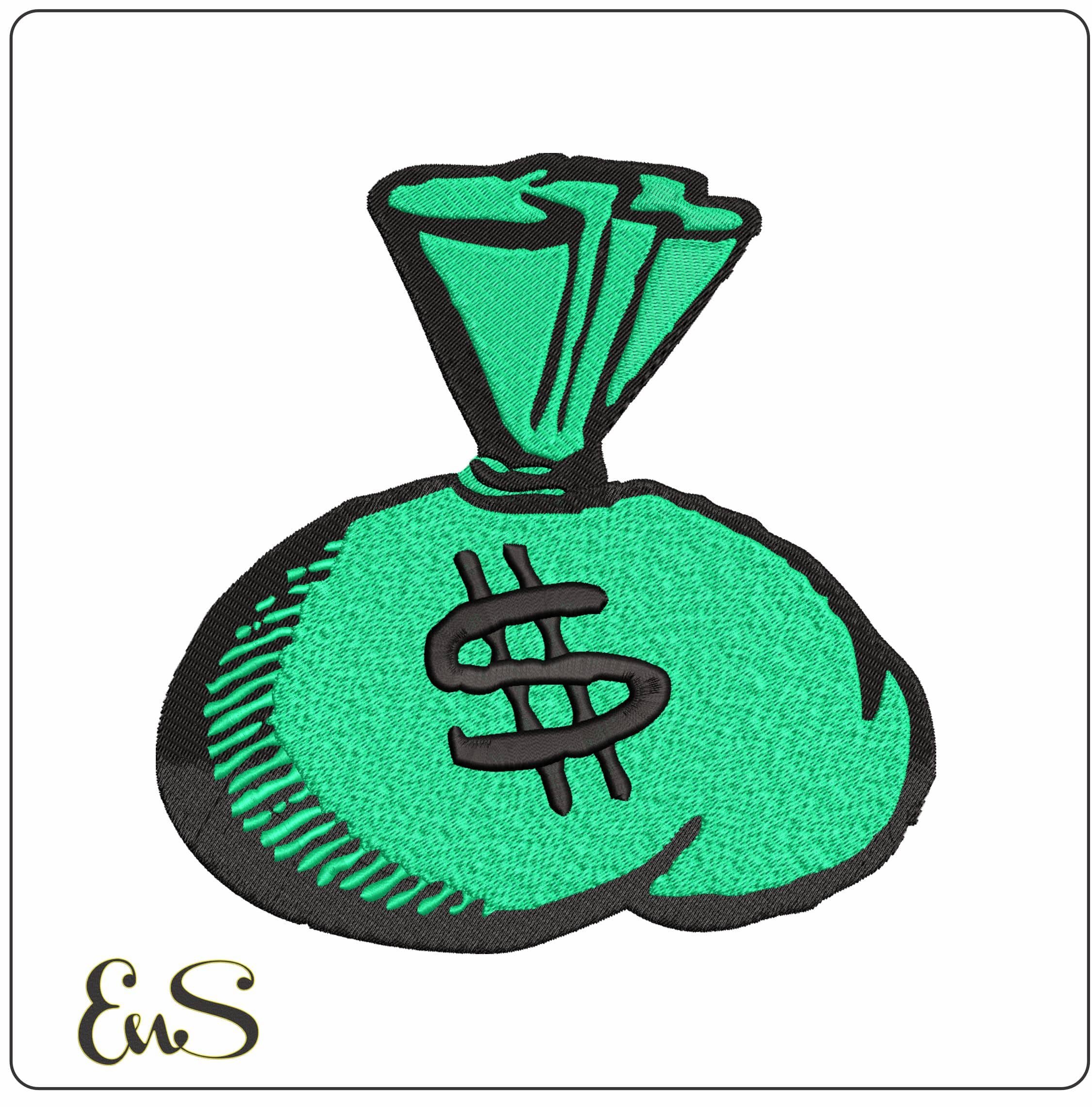$ Money Bag- Elegant embroidery design file - instant download