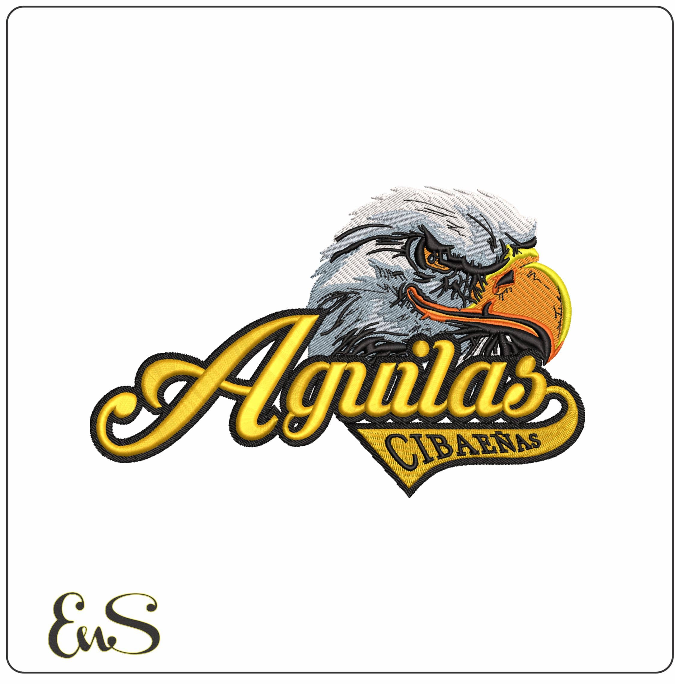 Aguilas Cibaenas Eagles - Elegant embroidery design file - instant download