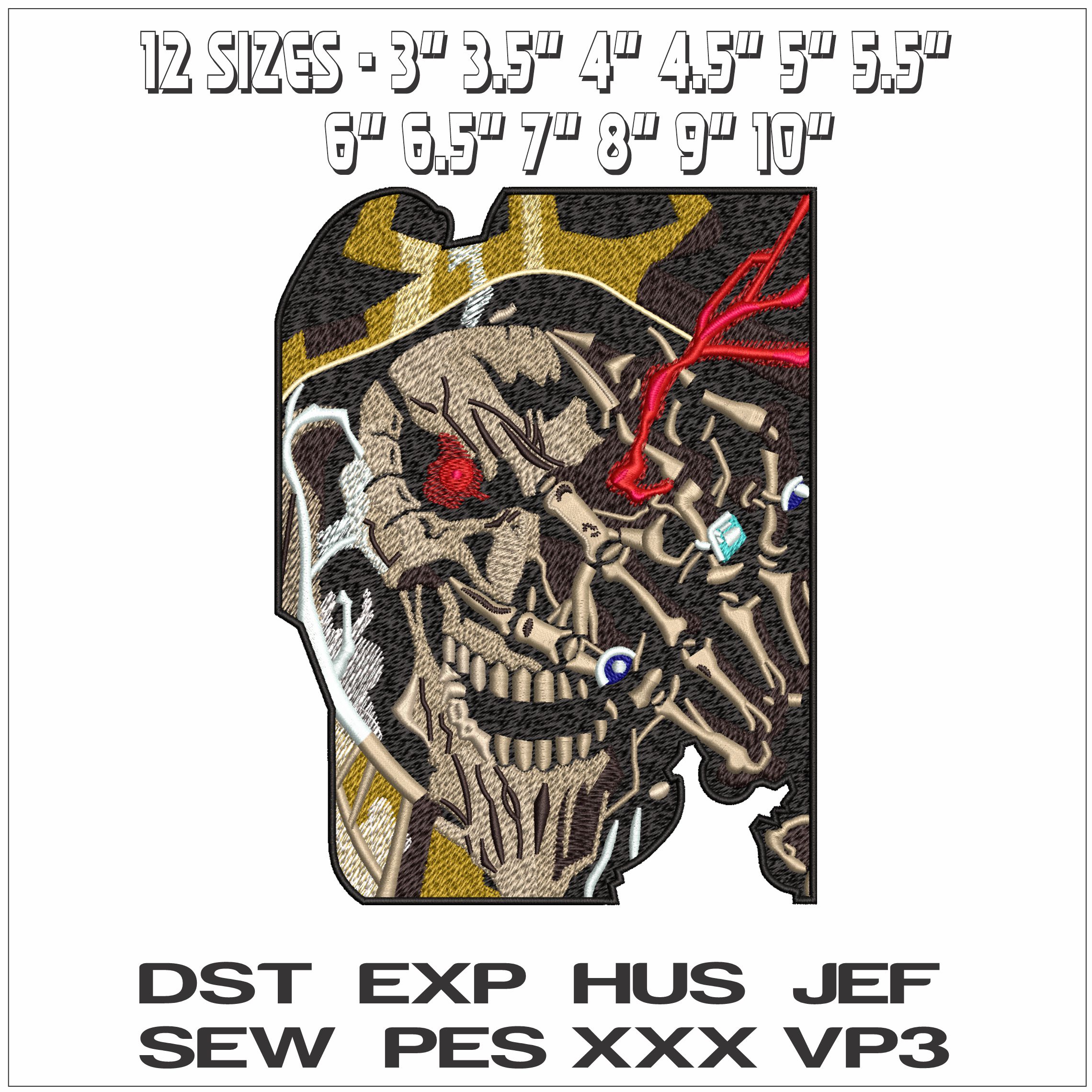 Ainz Ooal Gown Overlord Anime - Elegant embroidery design file - instant download — view 2