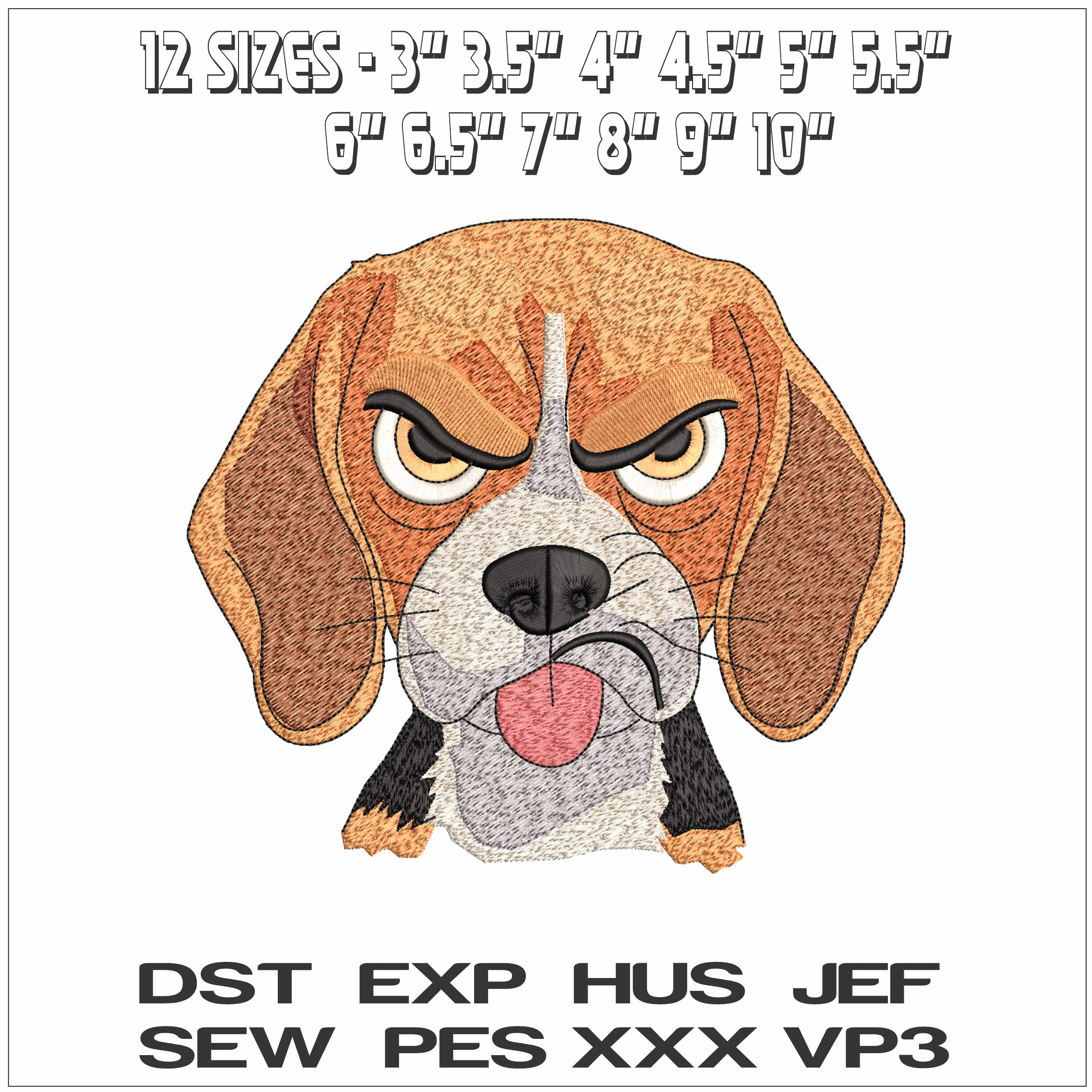 Angry Dog- Elegant embroidery design file - instant download — view 2