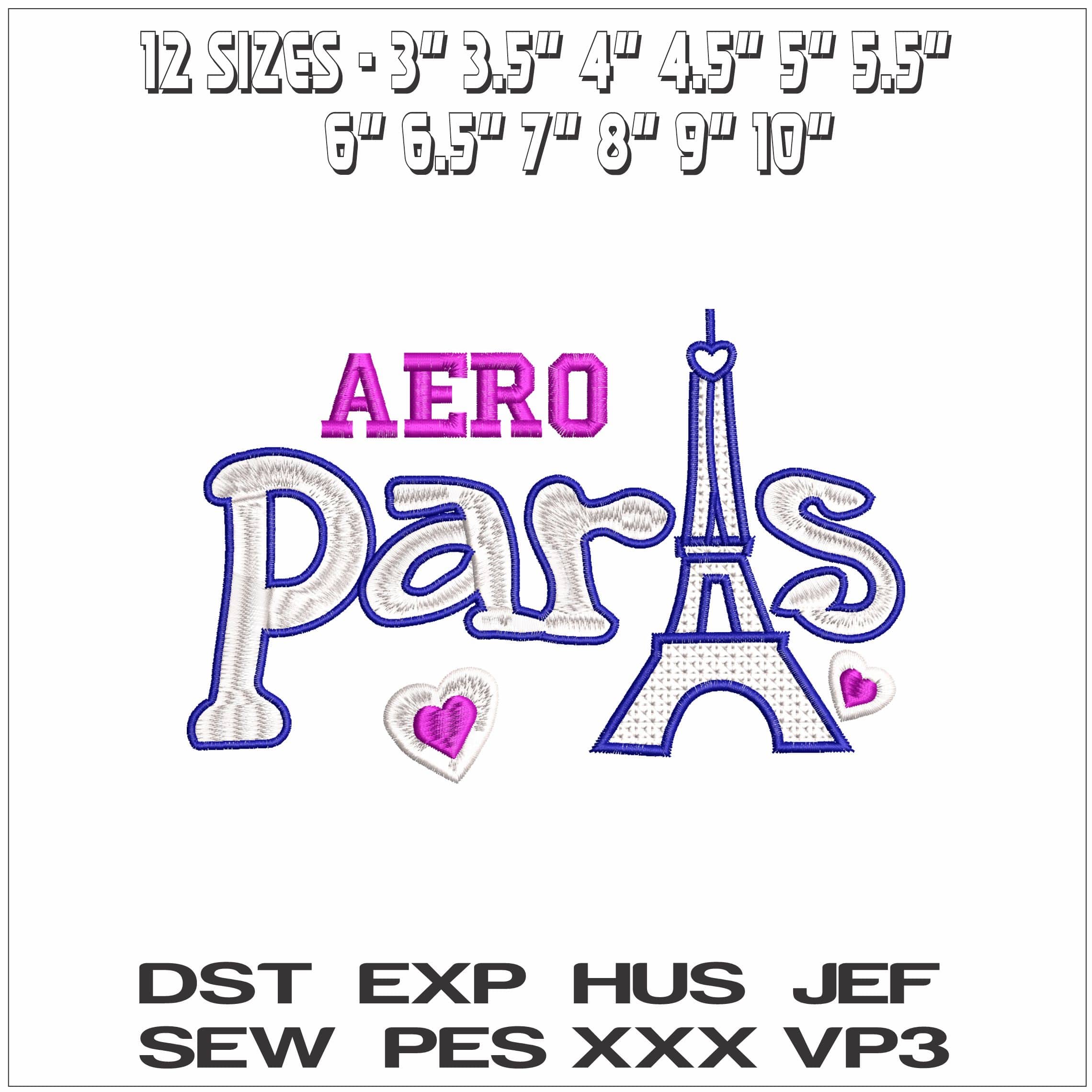 Areo Paris- Elegant embroidery design file - instant download — view 2