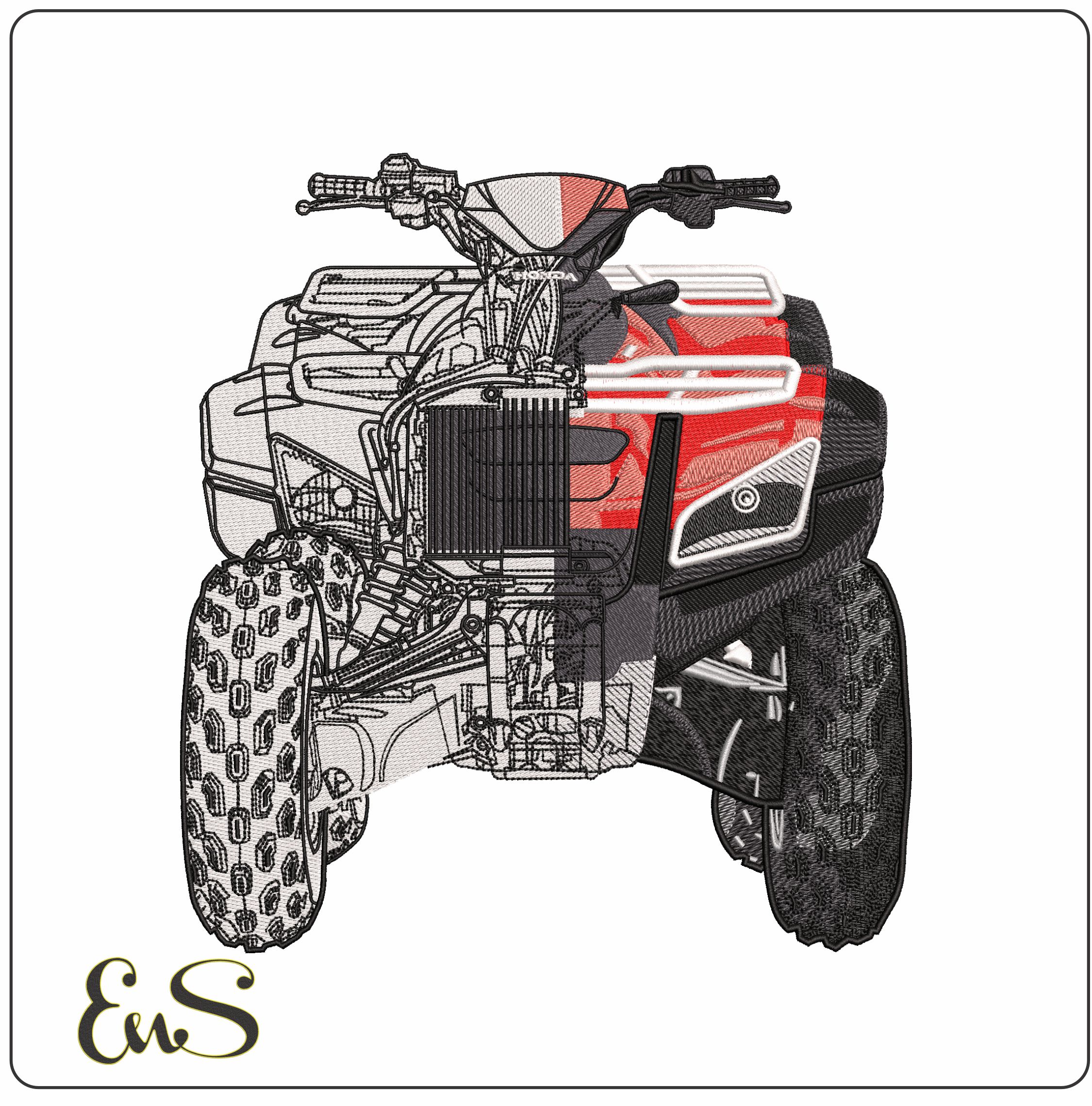 ATV Real and Design- Elegant embroidery design file - instant download
