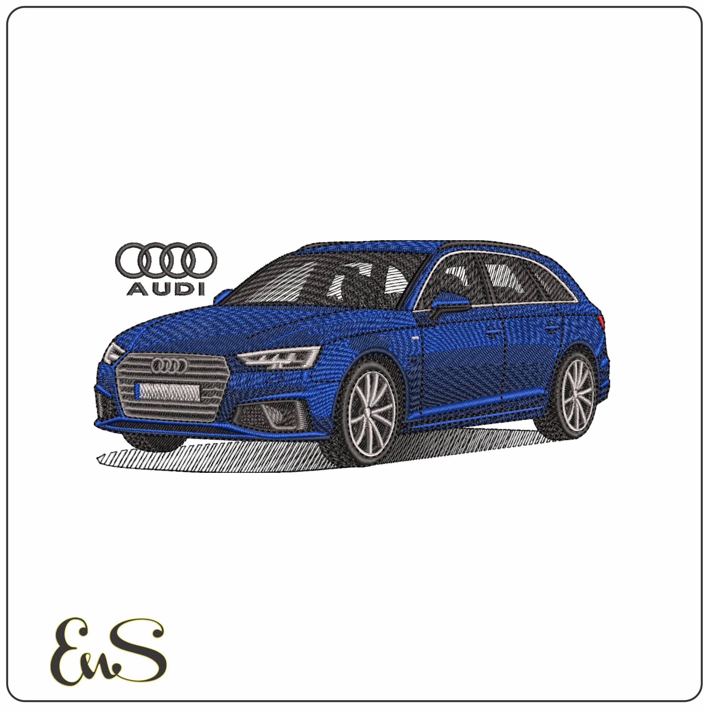 Audio A5 Estate with Logo- Elegant embroidery design file - instant download