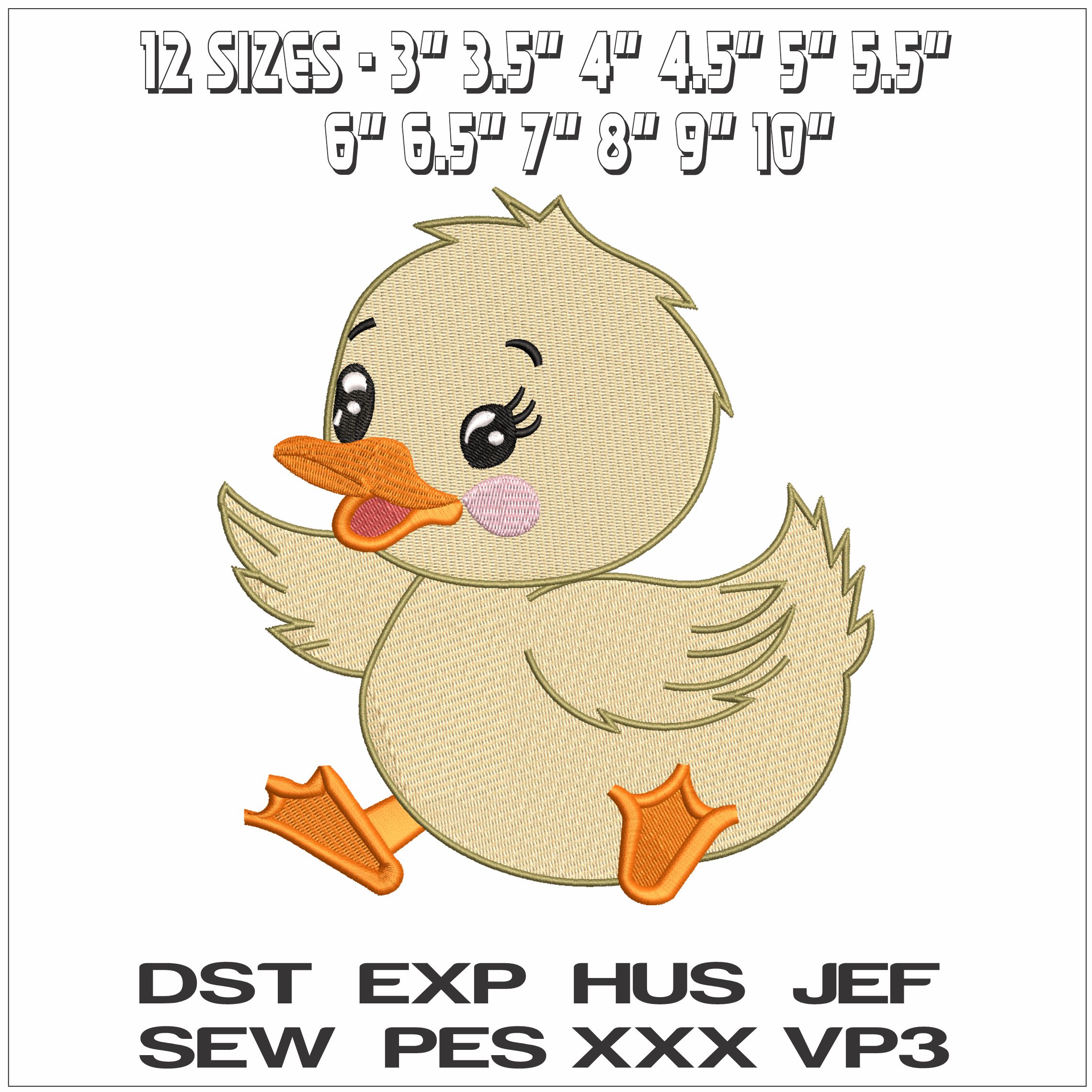 Baby Duckling- Elegant embroidery design file - instant download — view 2