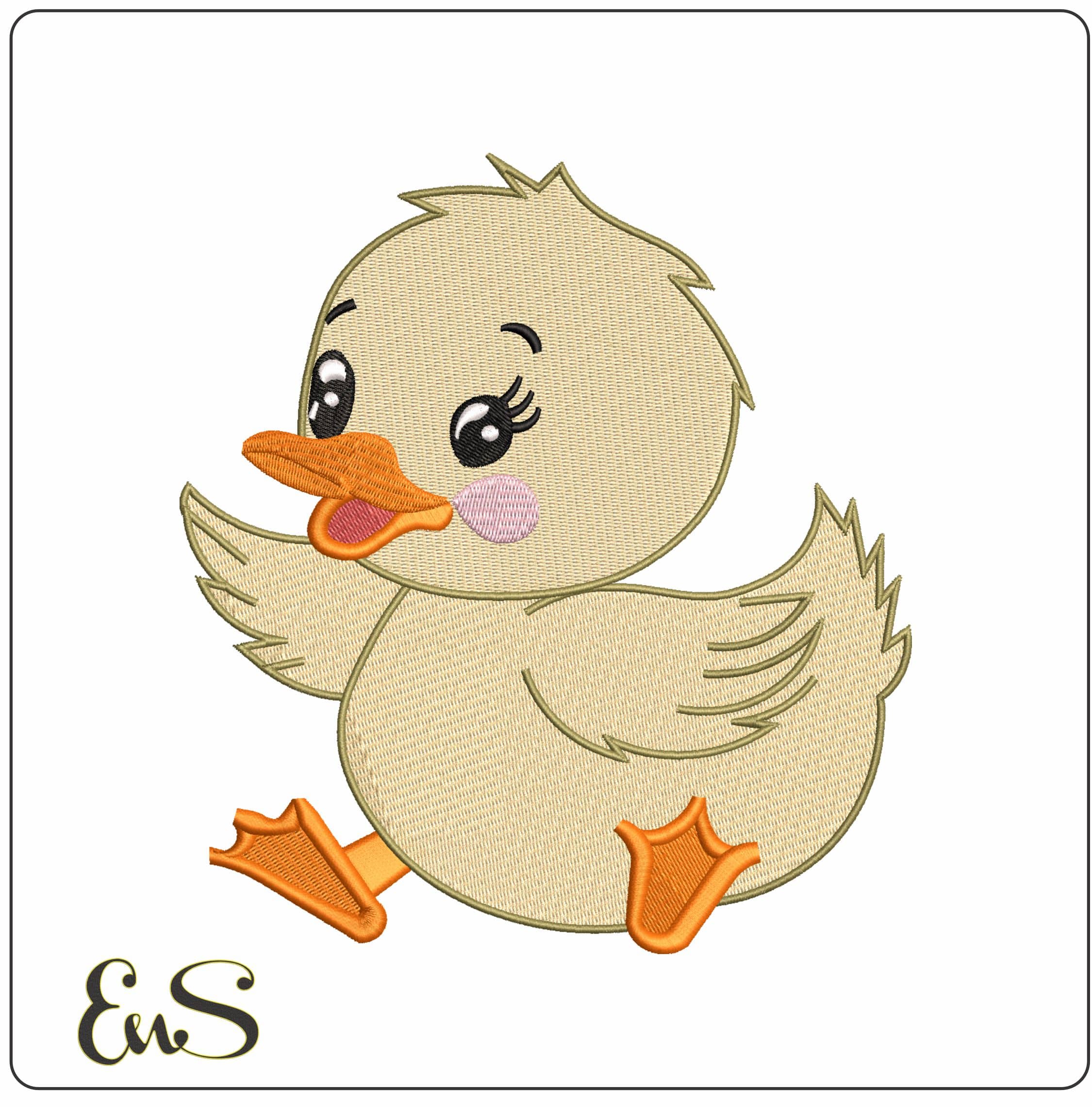 Baby Duckling- Elegant embroidery design file - instant download