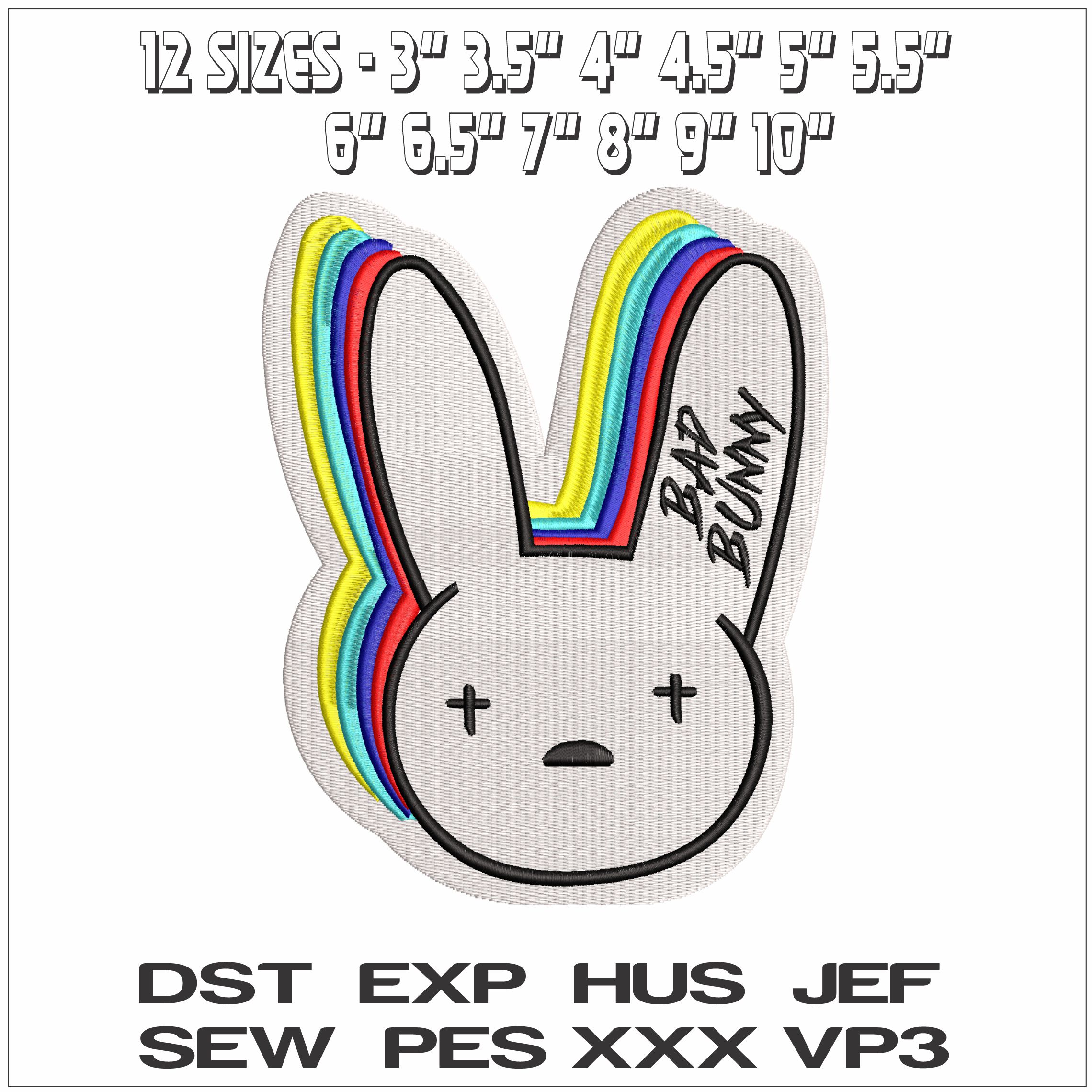 Bad Bunny Logo- Elegant embroidery design file - instant download — view 2