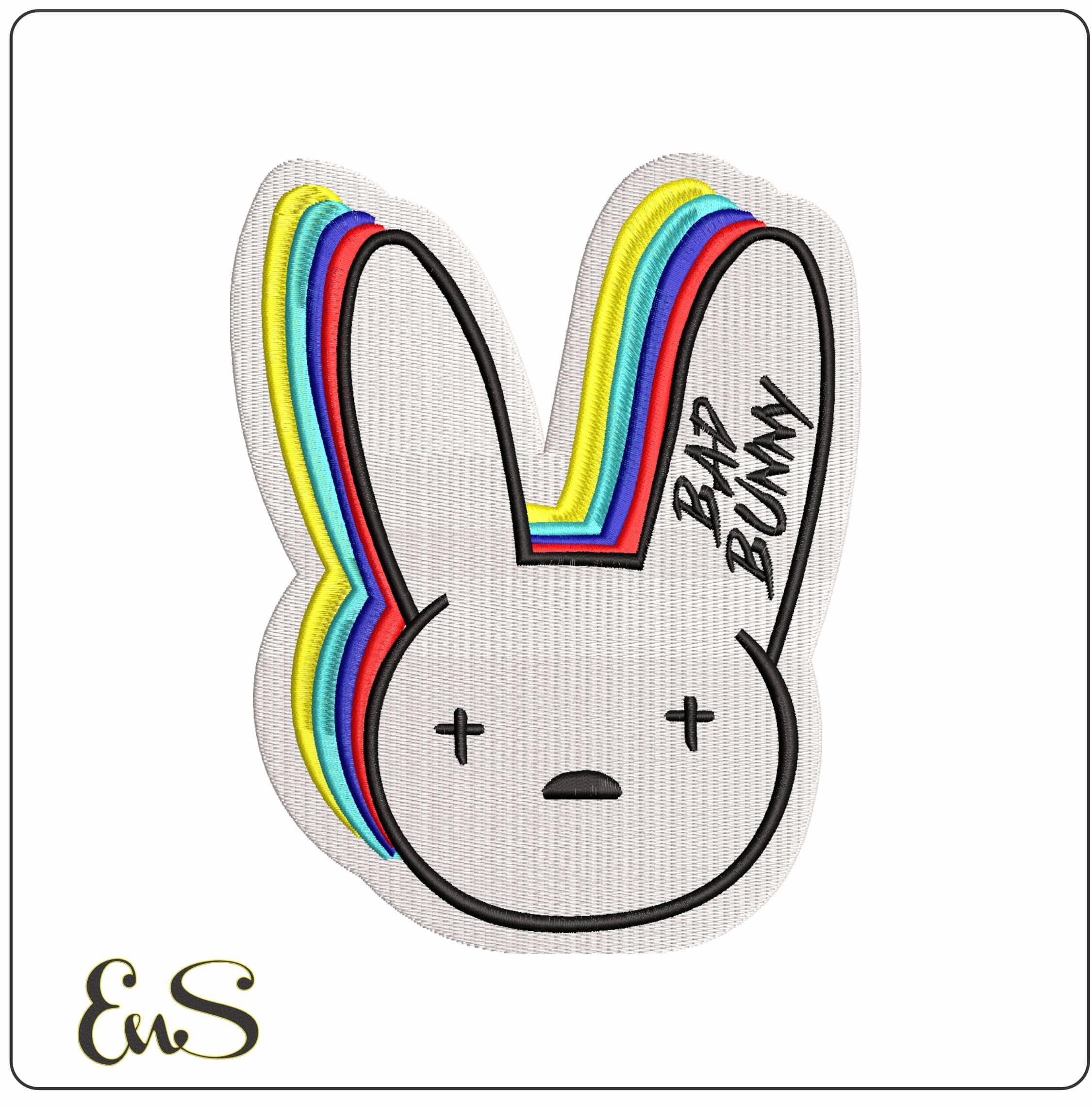 Bad Bunny Logo- Elegant embroidery design file - instant download