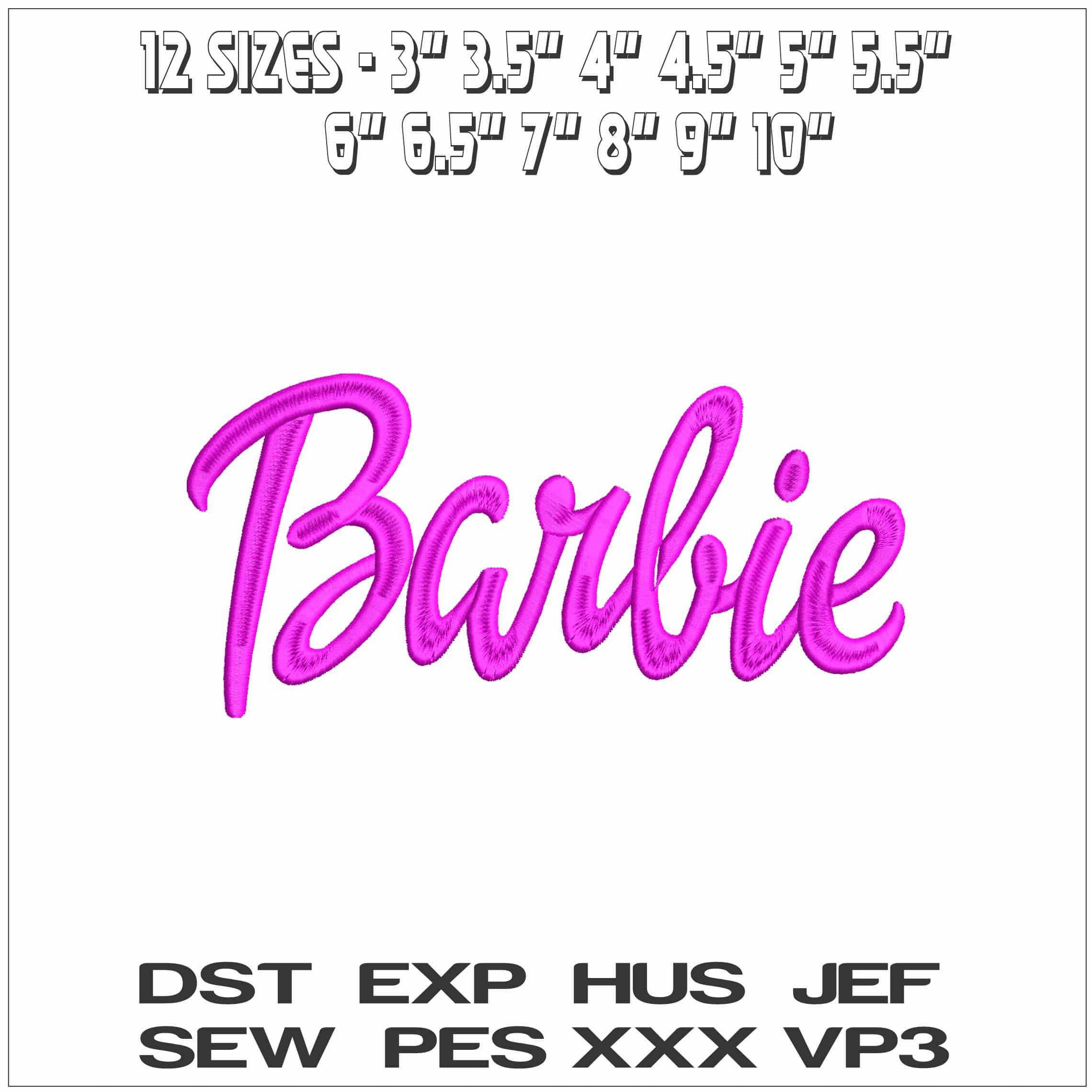 Barbie 3D Satin- Elegant embroidery design file - instant download — view 2