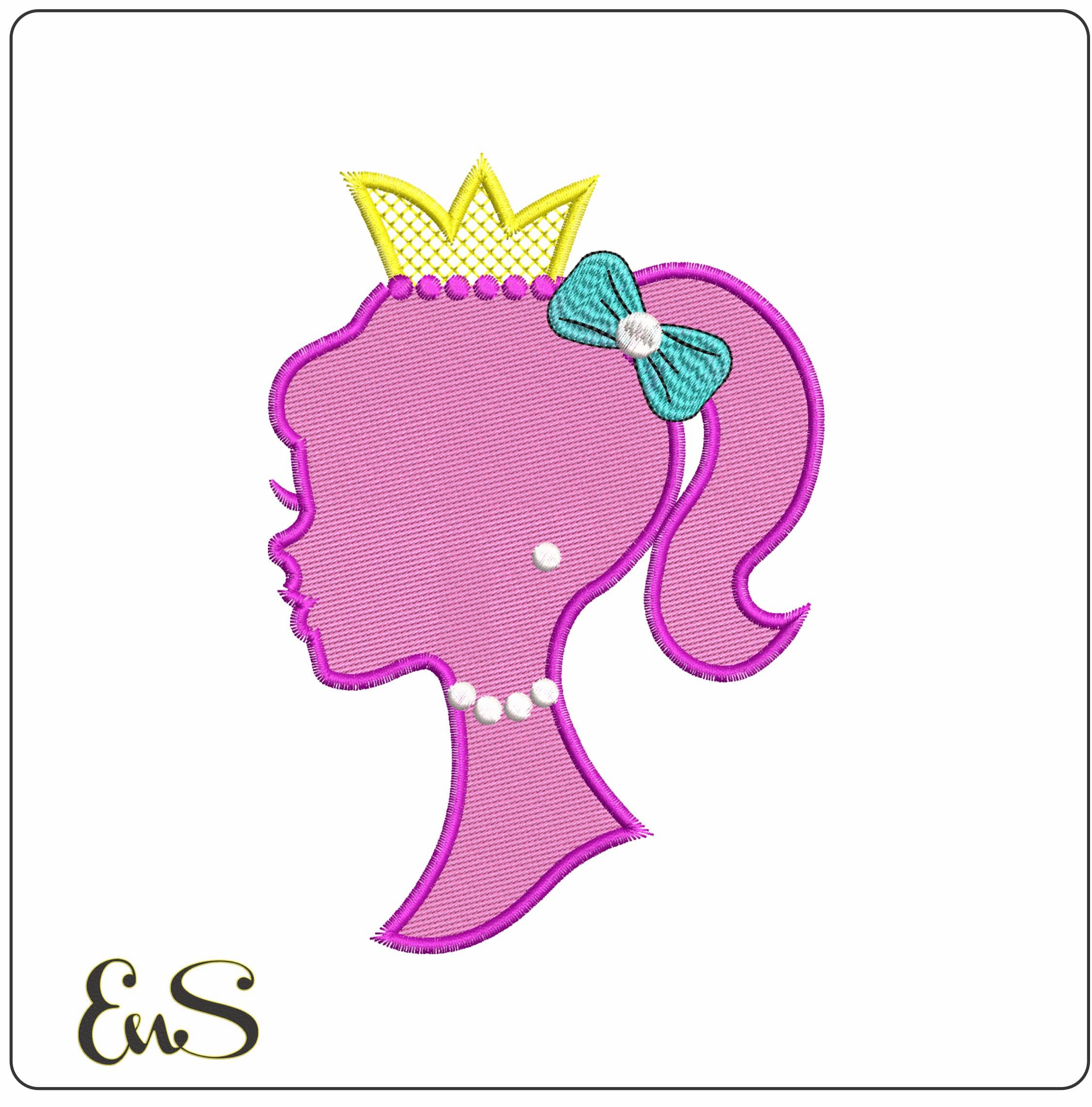 Barbie Shilotte- Elegant embroidery design file - instant download