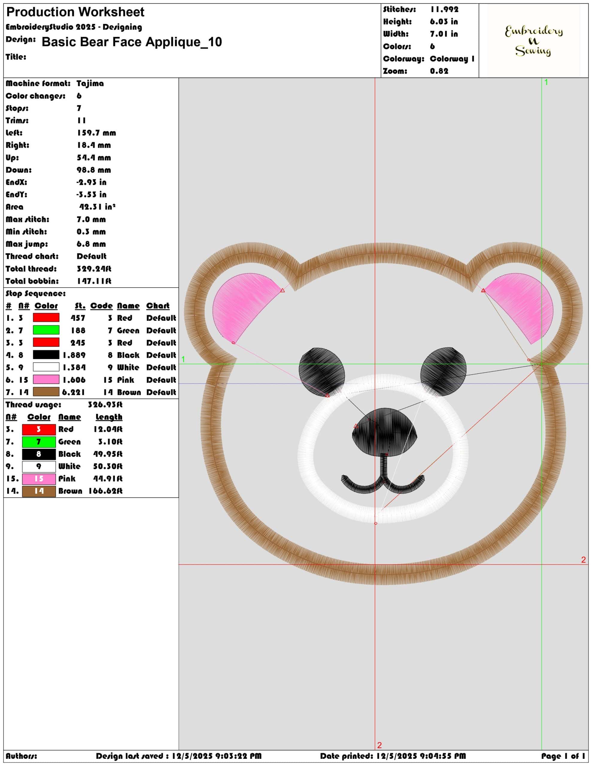 Basic Bear Face Applique- Elegant embroidery design file - instant download — view 3