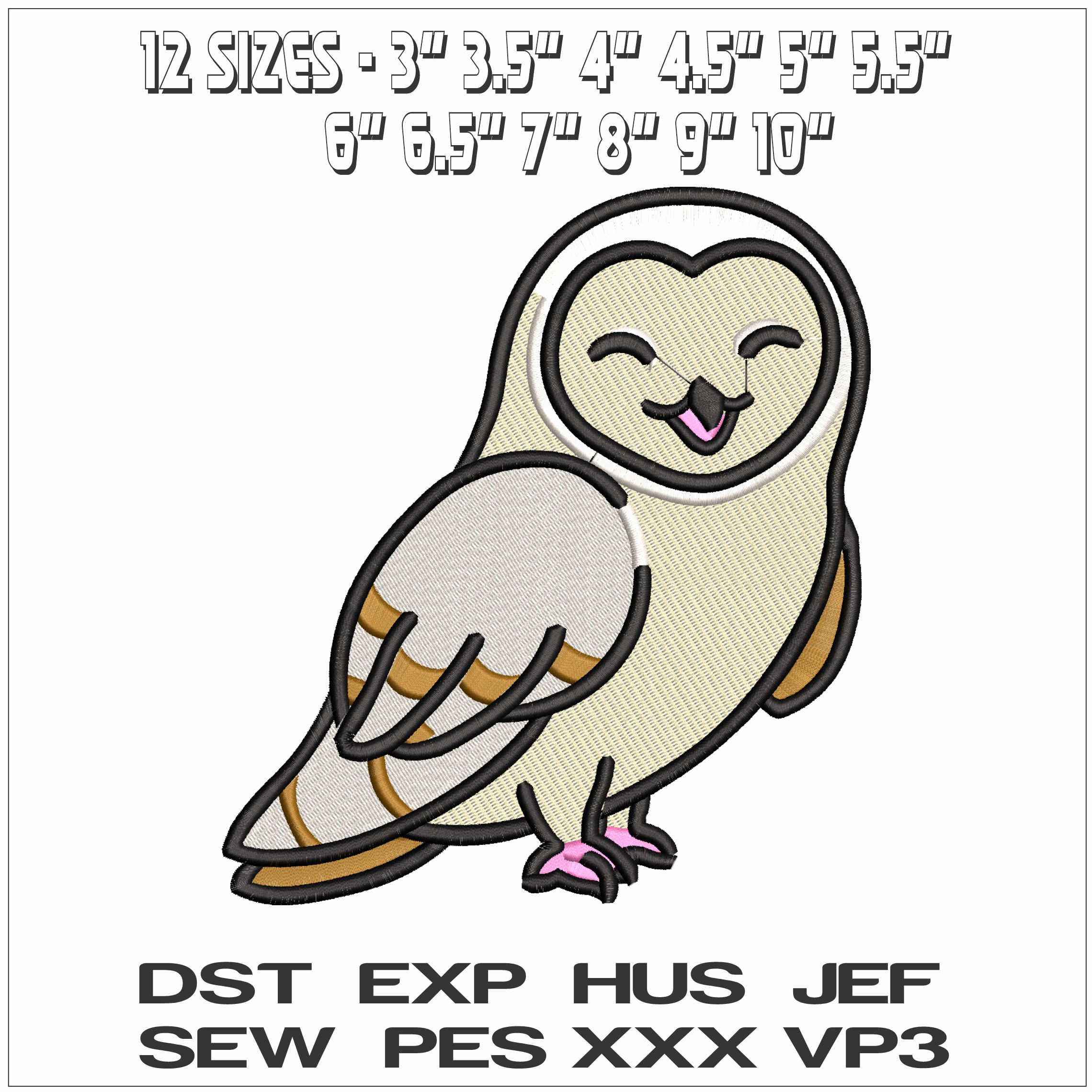 Basic Headwig owl- Elegant embroidery design file - instant download — view 2