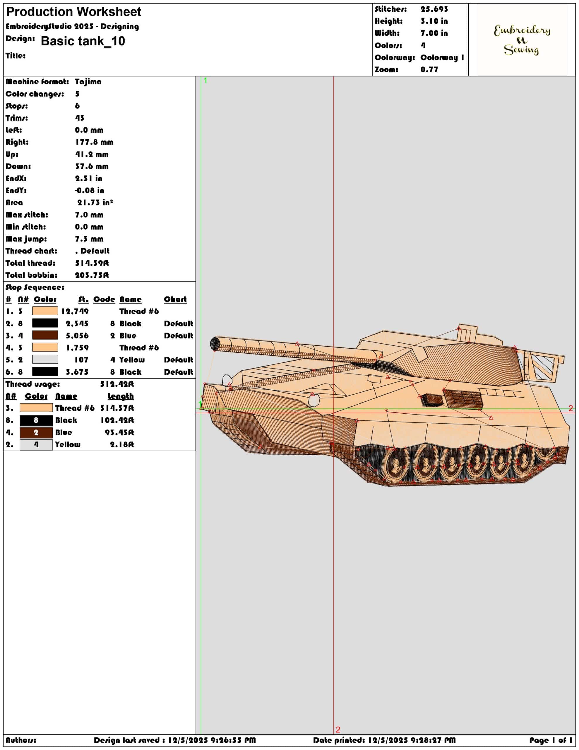 Basic tank- Elegant embroidery design file - instant download — view 3