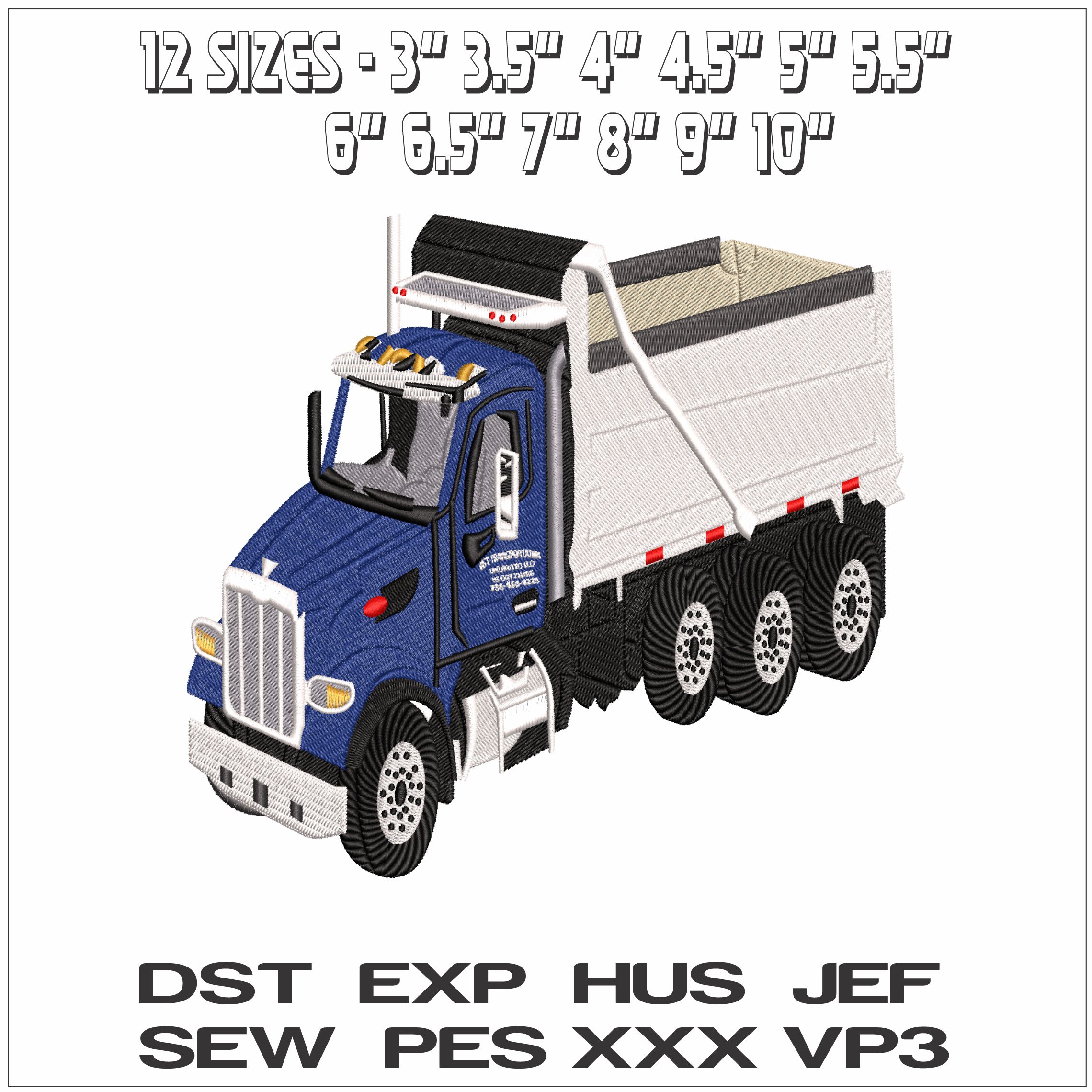 Basic truck- Elegant embroidery design file - instant download — view 2