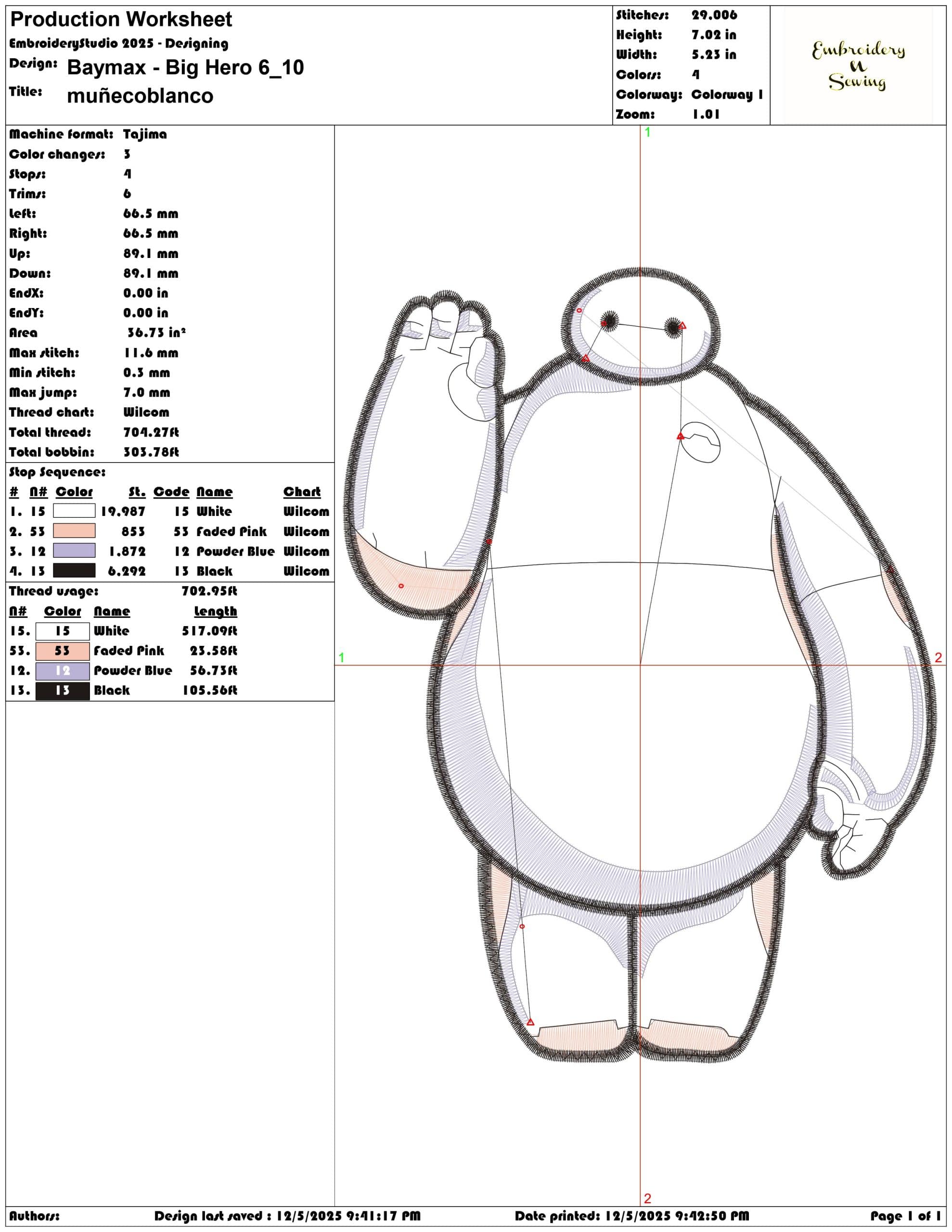 Baymax Big Hero 6- Elegant embroidery design file - instant download — view 3
