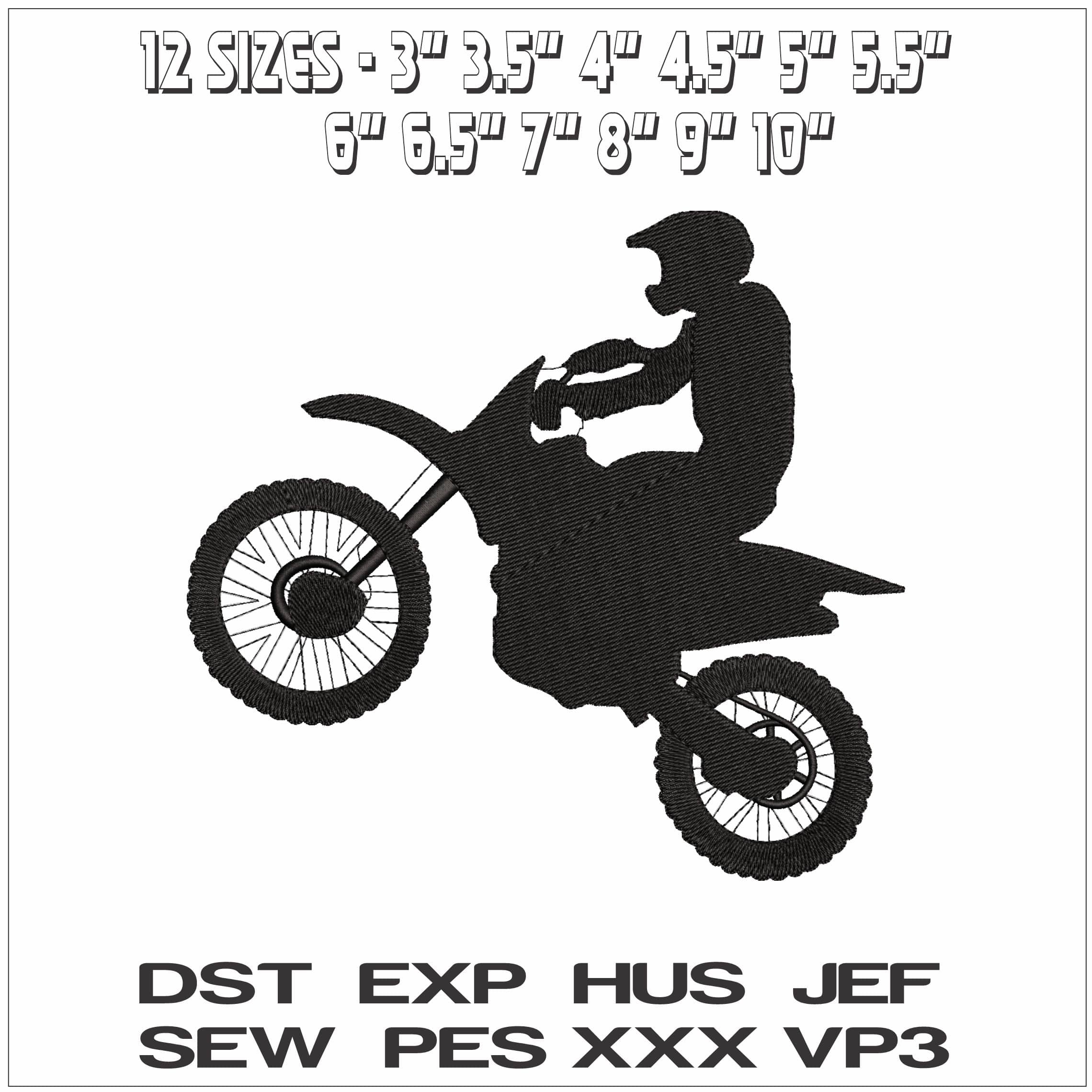 Bike Jumping Shiloette- Elegant embroidery design file - instant download — view 2
