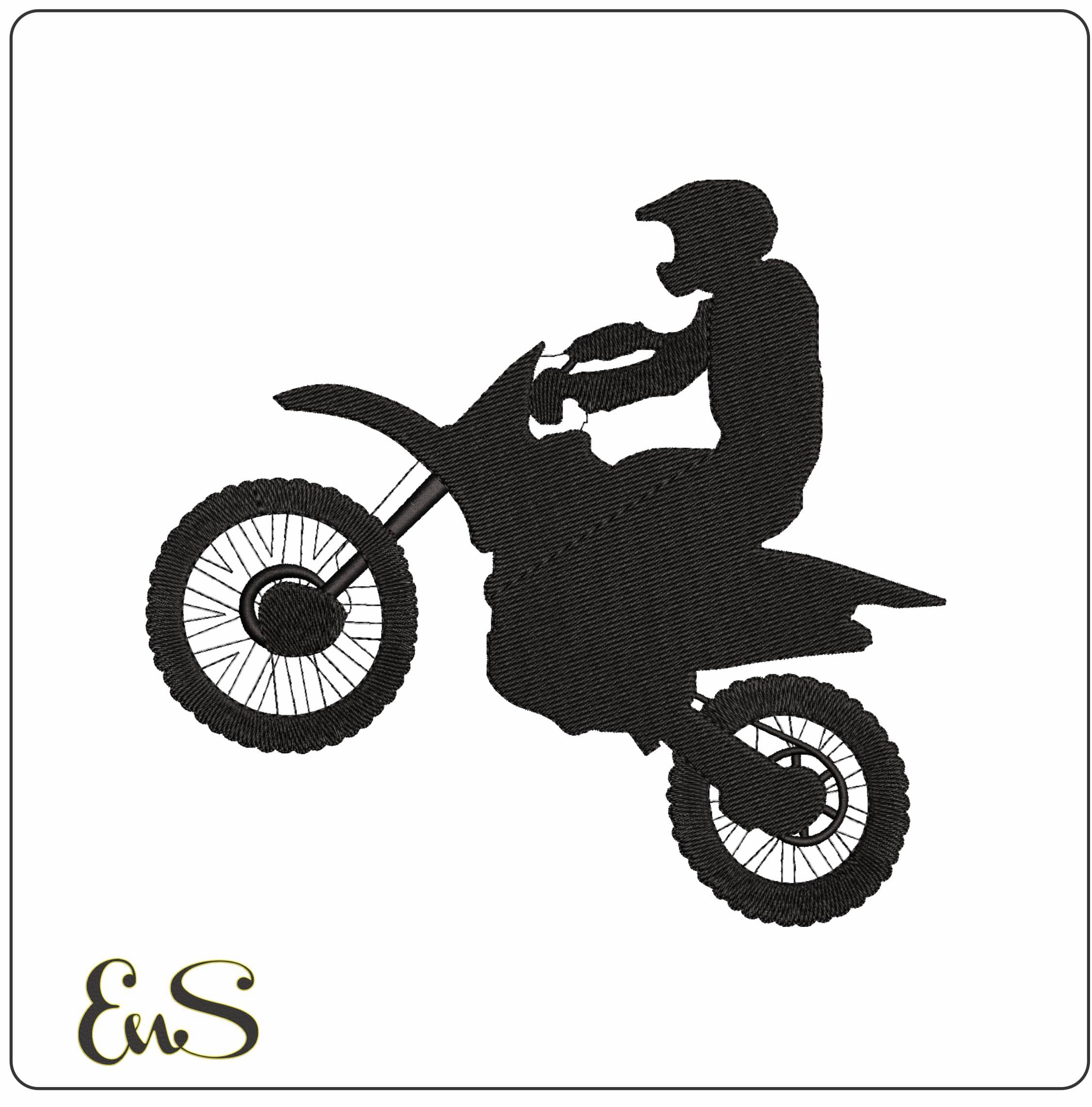 Bike Jumping Shiloette- Elegant embroidery design file - instant download