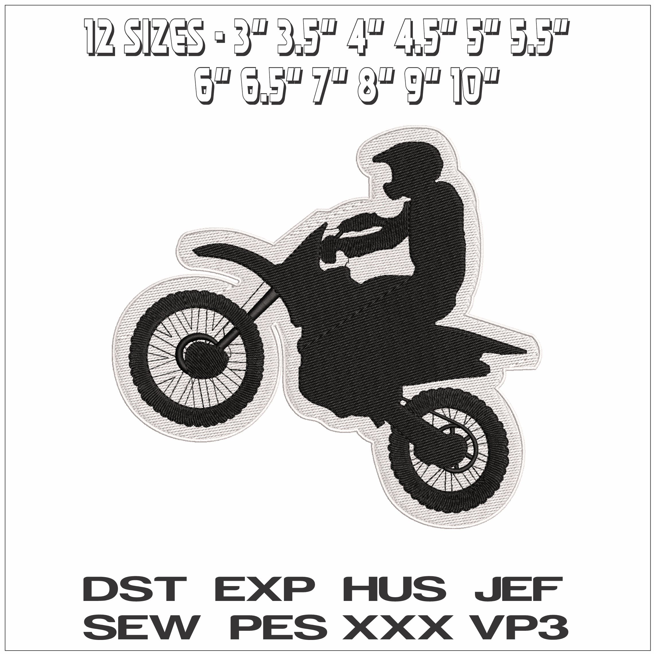 Bike Jumping with Outline- Elegant embroidery design file - instant download — view 2