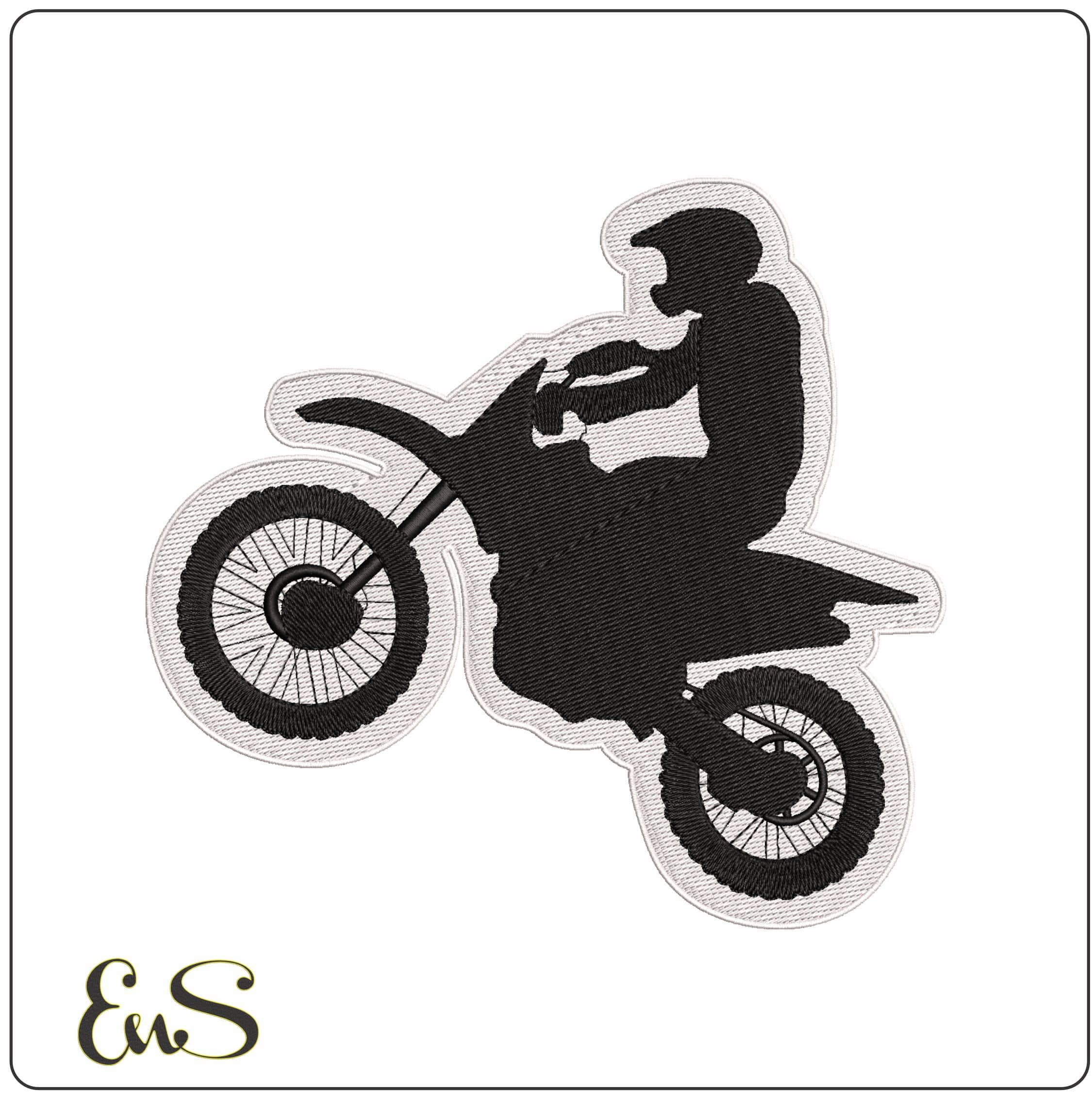 Bike Jumping with Outline- Elegant embroidery design file - instant download