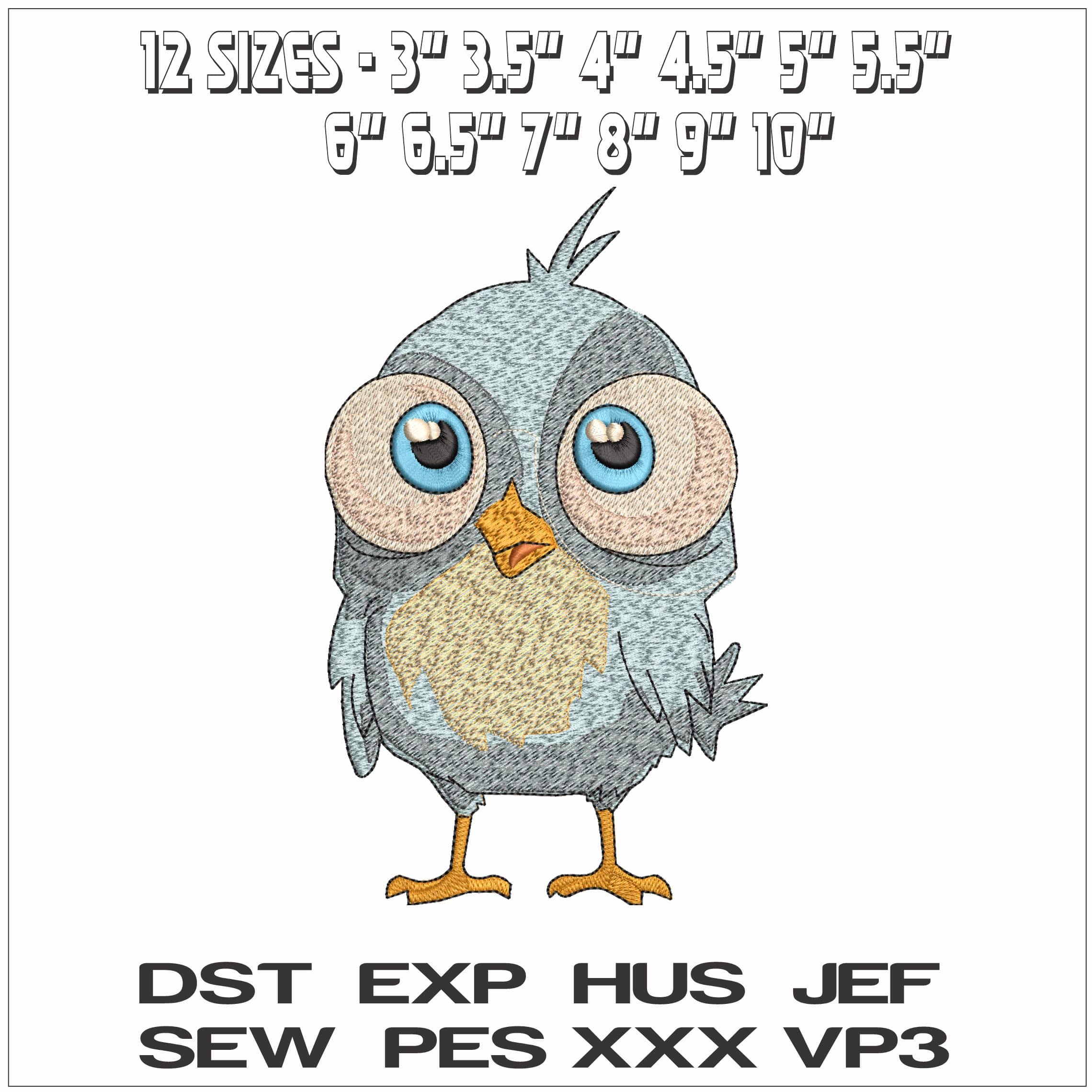 Bird with Large - Elegant embroidery design file - instant download — view 2